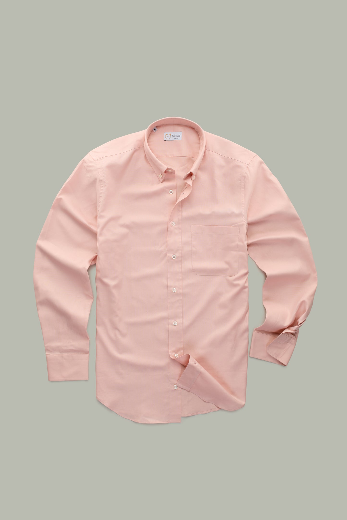 Garment Dyed Oxford Long Sleeve Slim Before-Dinner Silver Pink