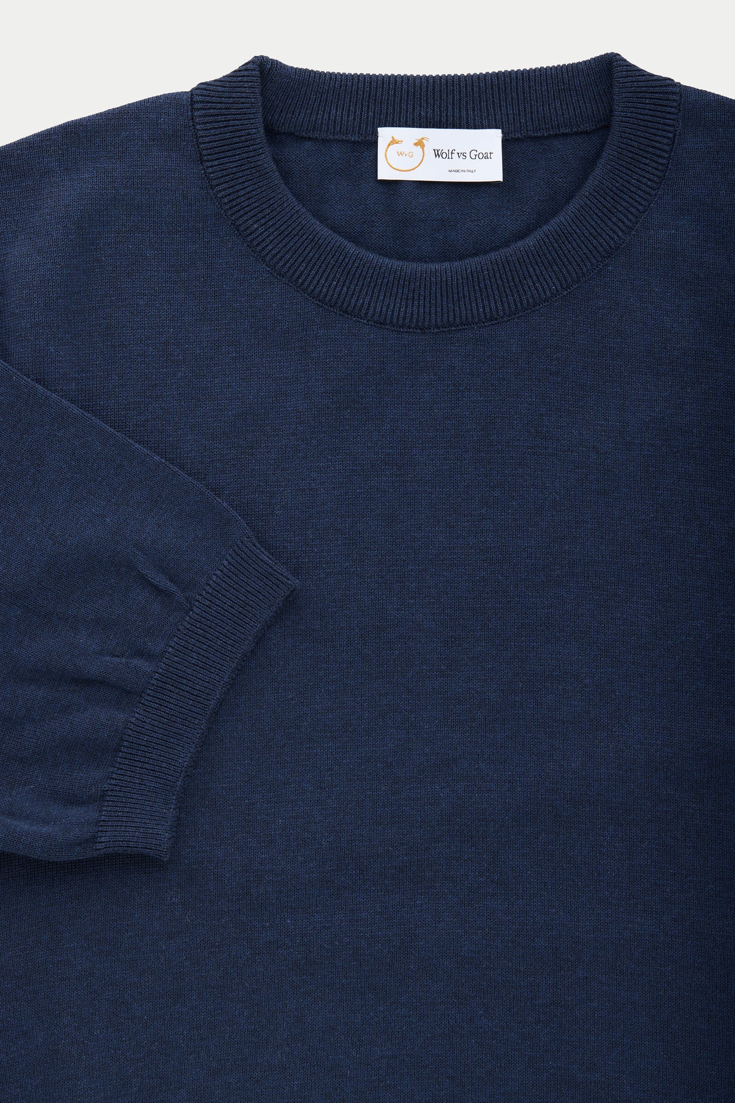 Short Sleeve Cotton Knitted Crewneck Dark Navy