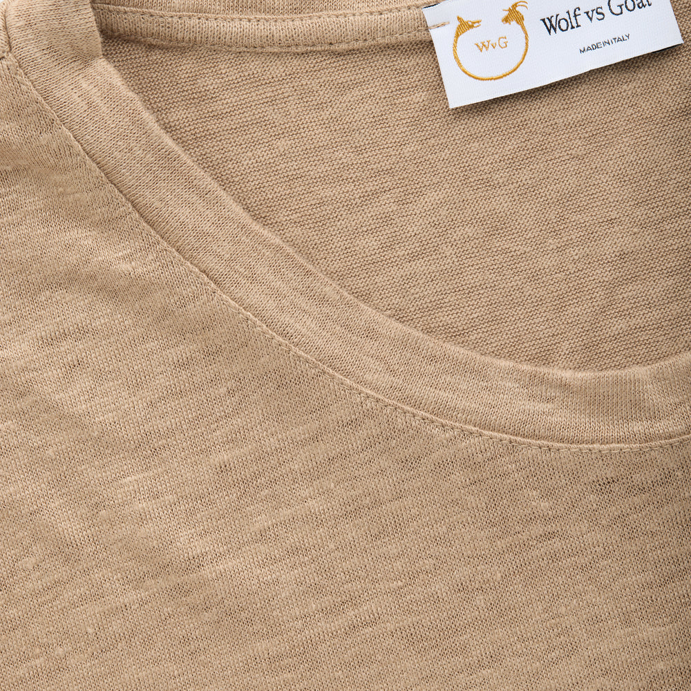 
                  
                    Short Sleeve Linen Crew Neck Tee Hazelnut
                  
                