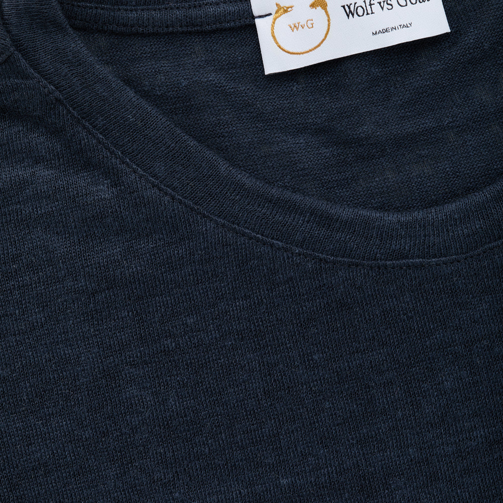 
                  
                    Short Sleeve Linen Crew Neck Tee Navy
                  
                