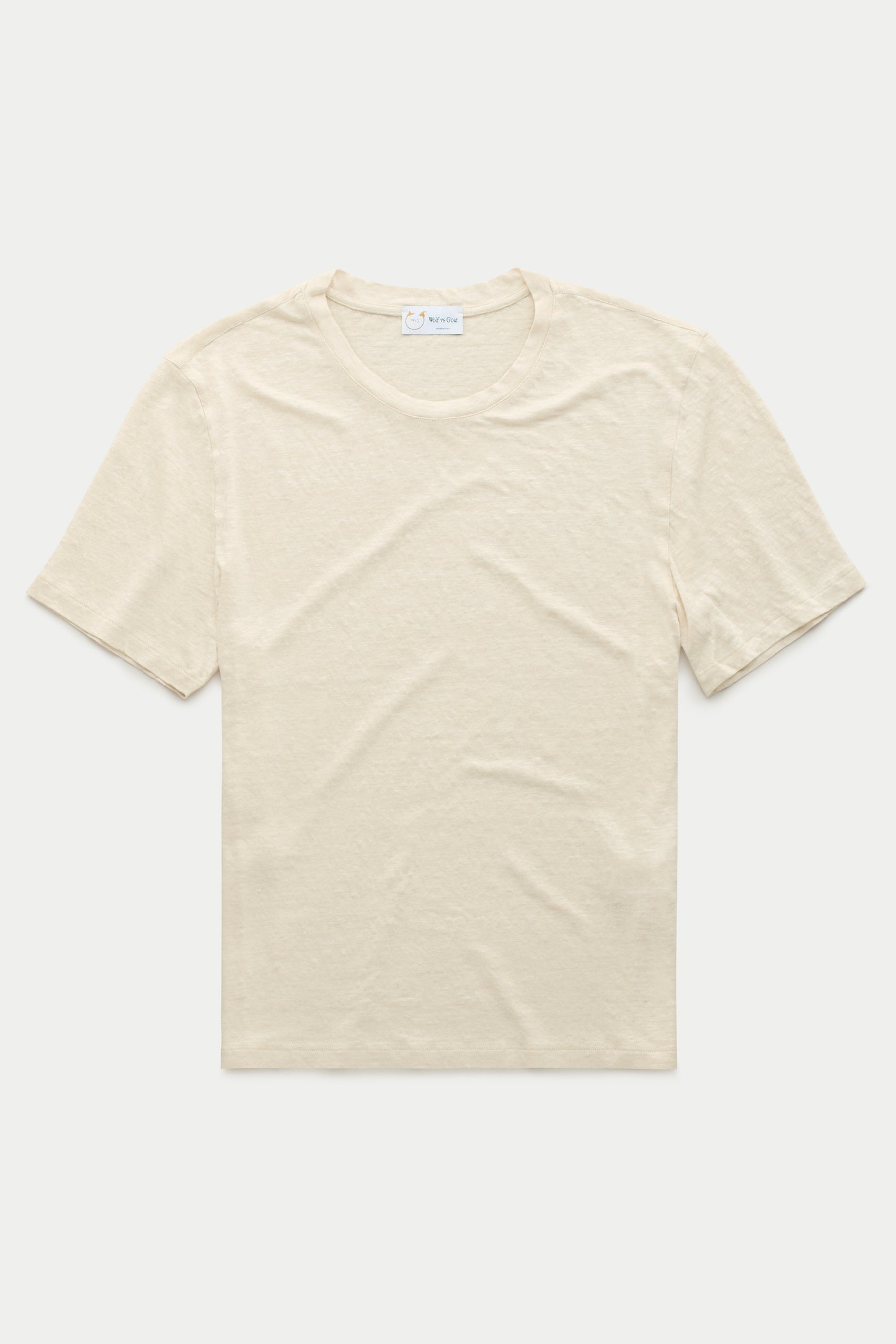 Short Sleeve Linen Crew Neck Tee Panna