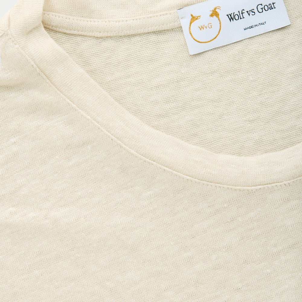 
                  
                    Short Sleeve Linen Crew Neck Tee Panna
                  
                