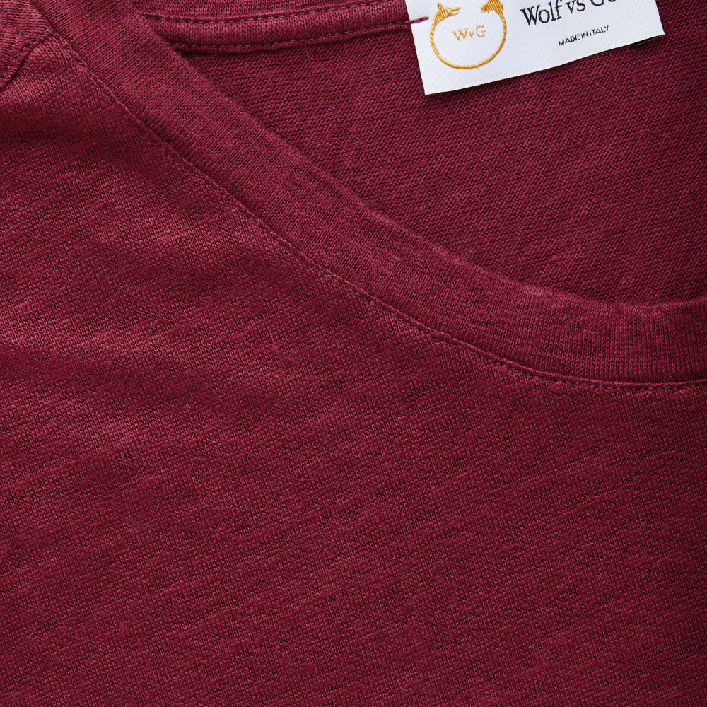 
                  
                    Short Sleeve Linen Crew Neck Tee Rosso
                  
                