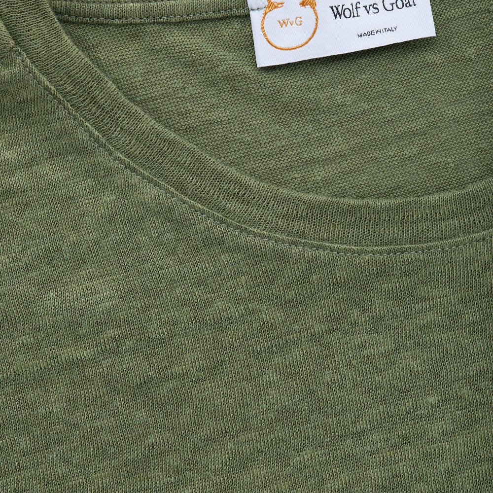 
                  
                    Short Sleeve Linen Crew Neck Tee Verde
                  
                
