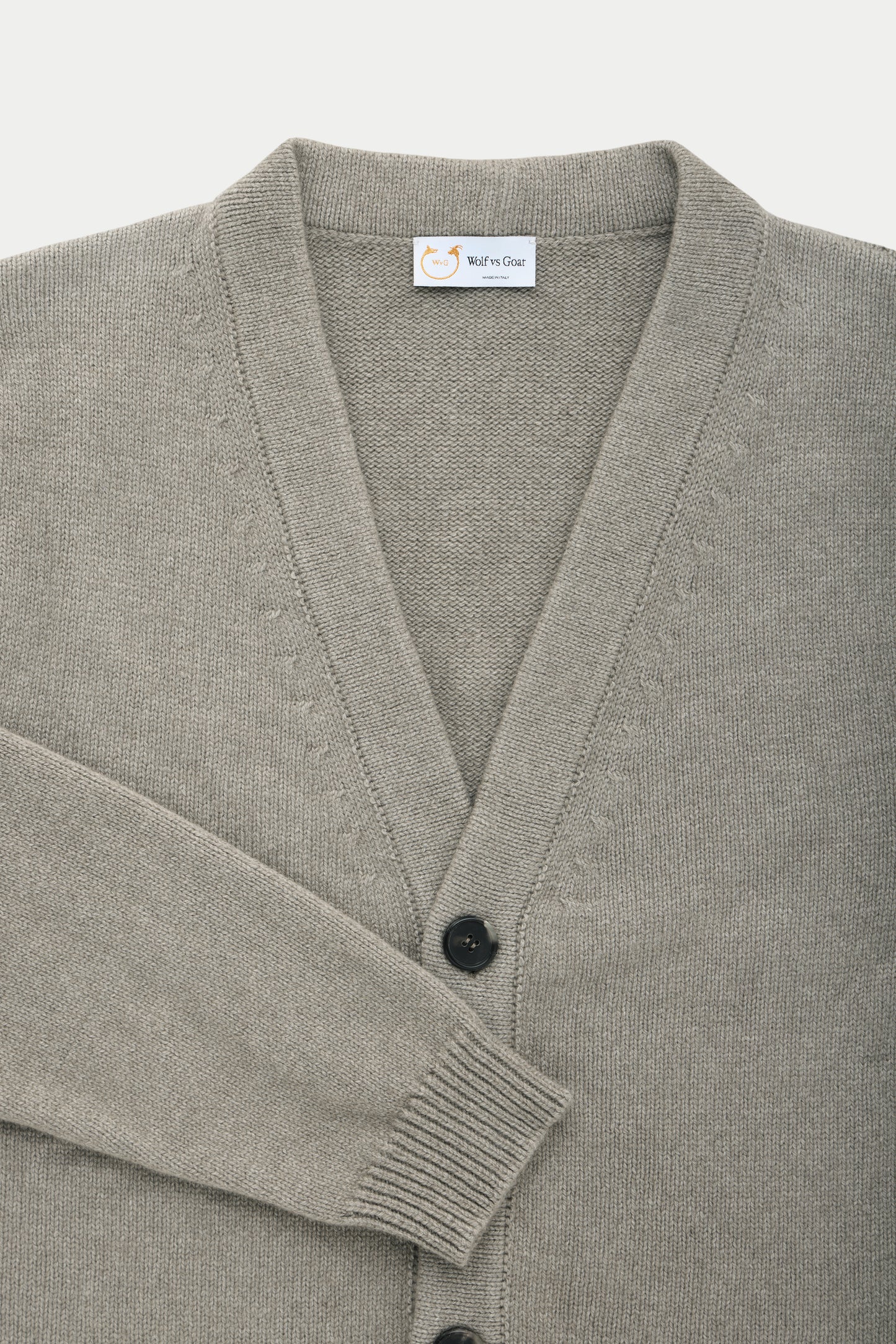 Baby Wool and Sable Knitted Cardigan Tundra