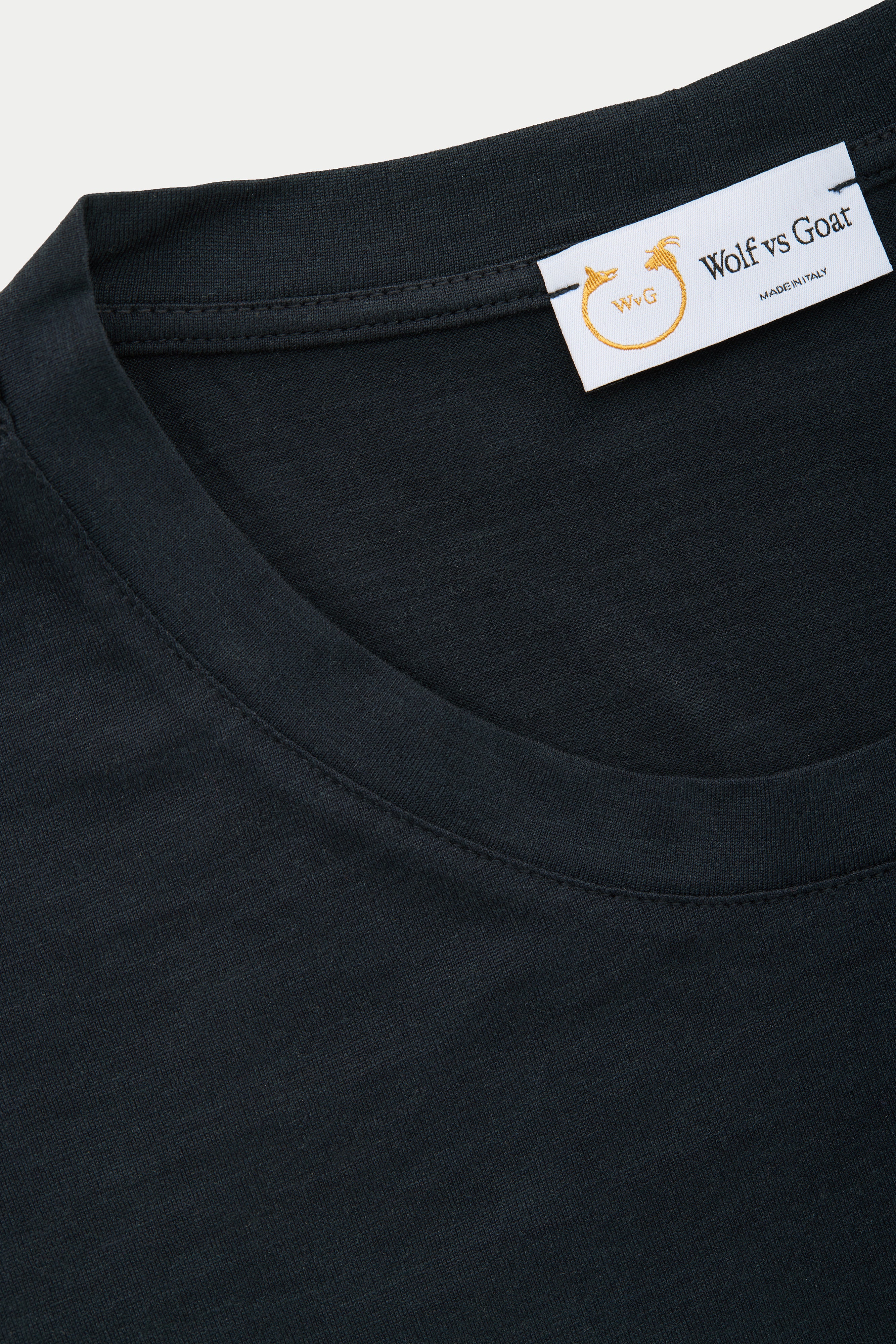 Wolf vs Goat Silk Cotton Crew Neck T-Shirt in Midnight