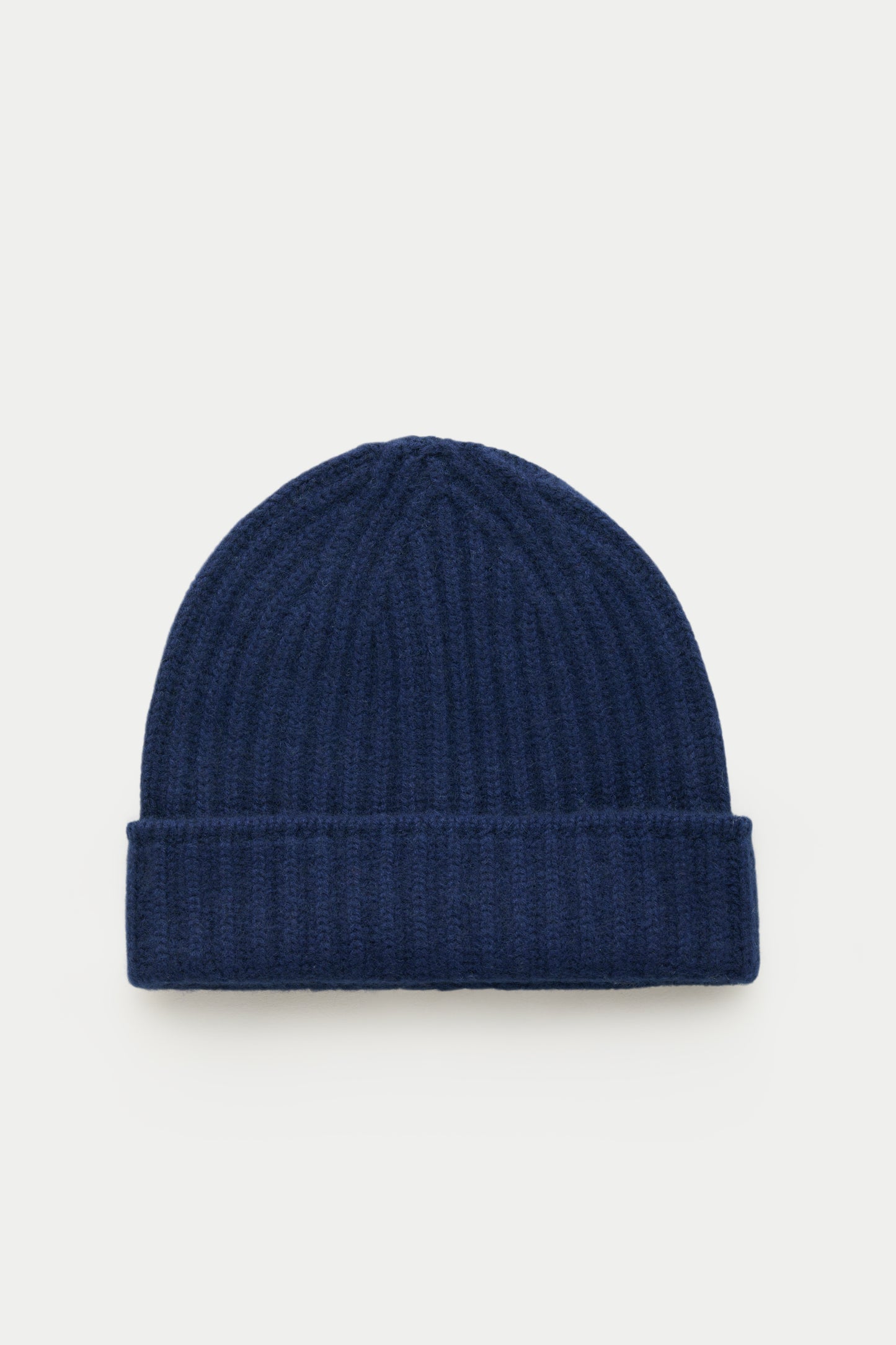 Wide Cuff Cashmere Beanie Navy