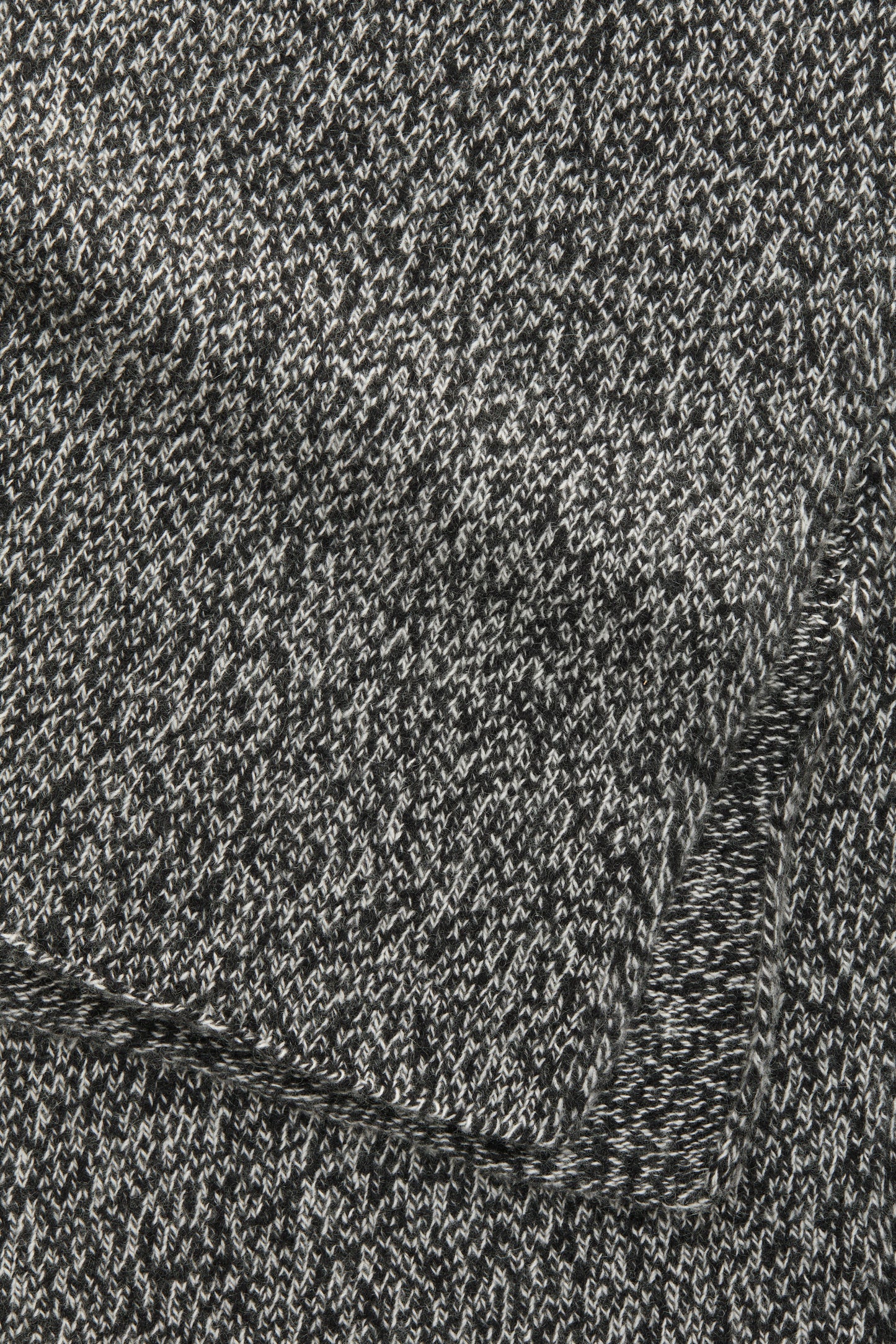 Knitted Maglia Rasata Cashmere Scarf Black Melange