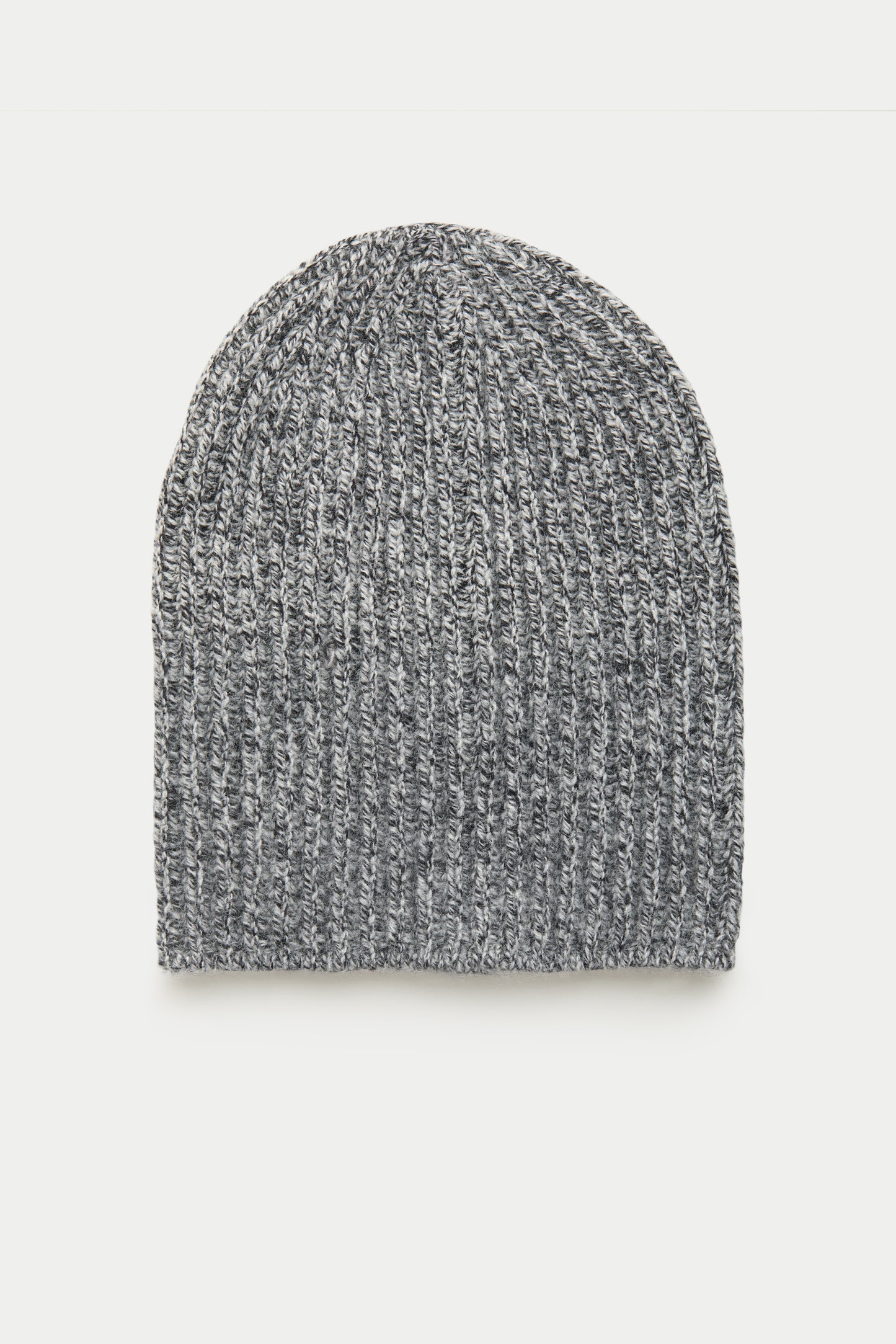 Wide Cuff Baby Alpaca Beanie Black Melange