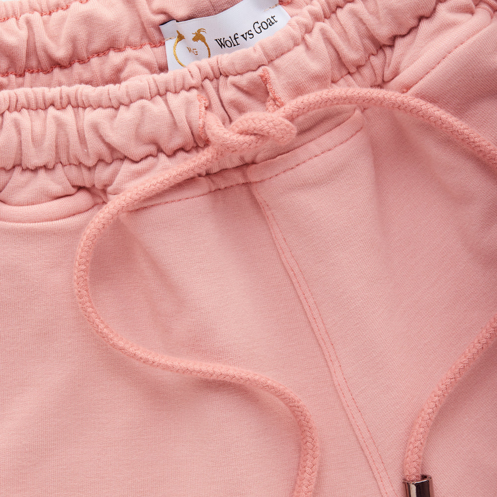 Bamboo Sorona Sweatshorts Rolled Hem Rose Tan