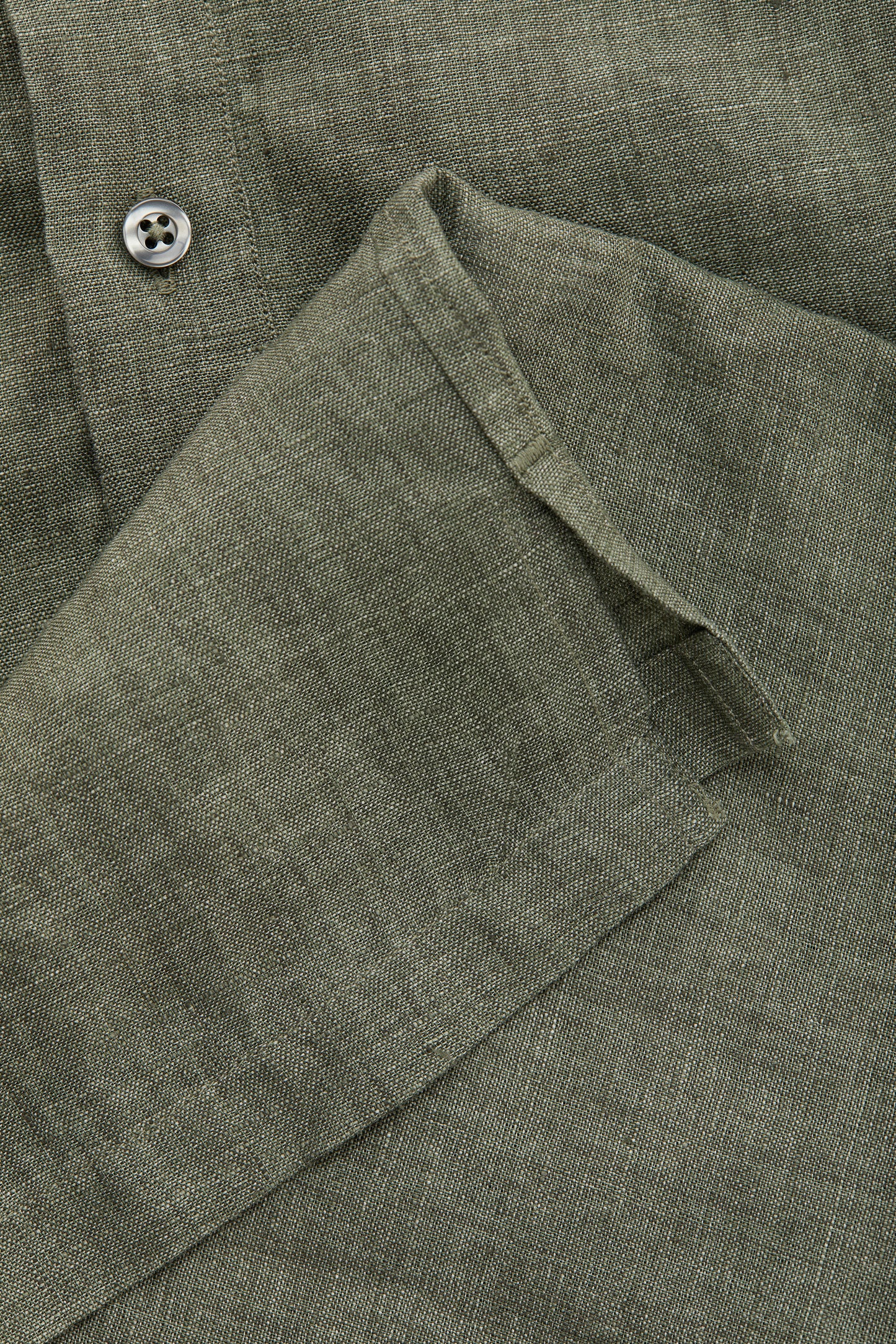 Linen Short Sleeve Pop-Over Charcoal Gray