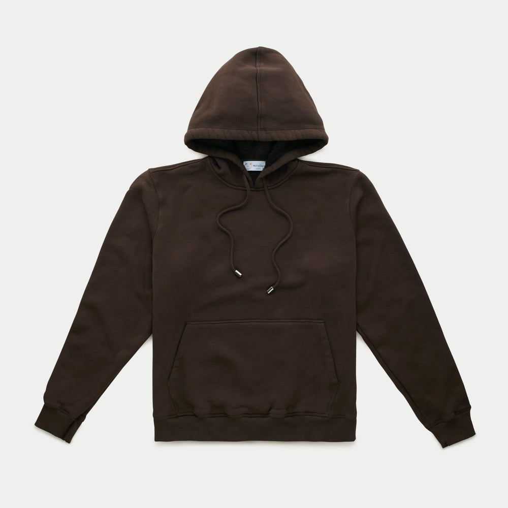 Cotton Fitted Hoodie Seal Brown