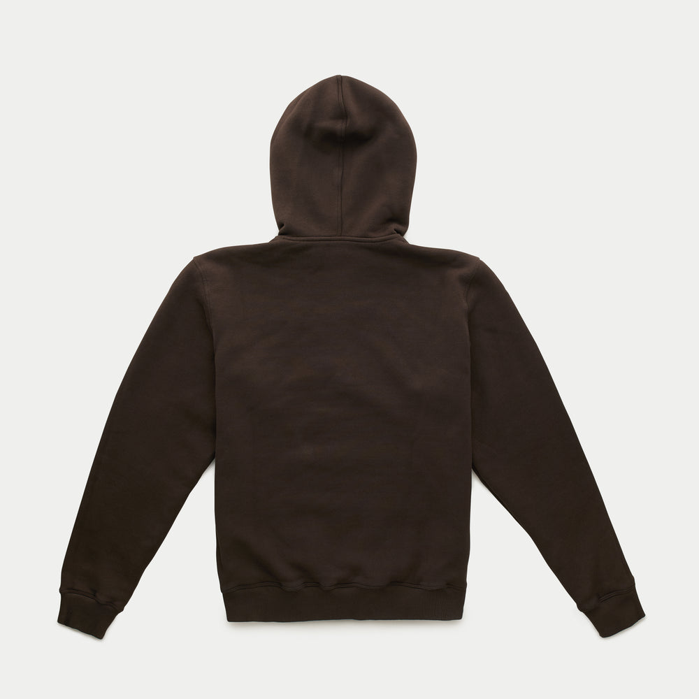 Cotton Fitted Hoodie Seal Brown