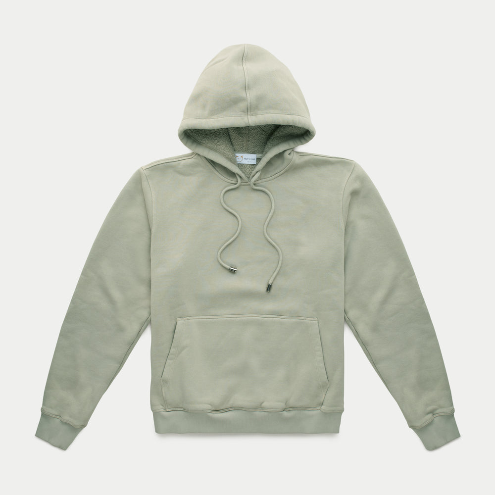 Cotton Fitted Hoodie Eucalyptus