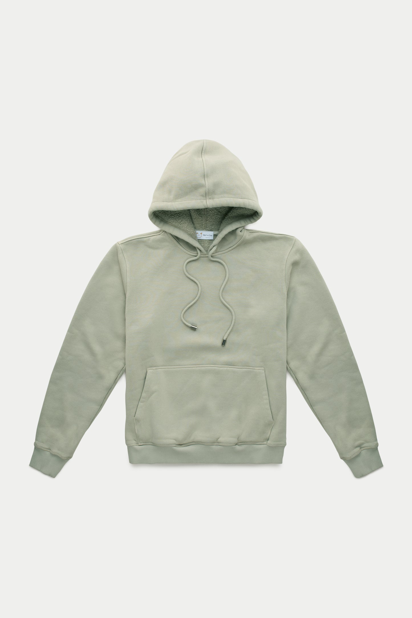 Cotton Fitted Hoodie Eucalyptus