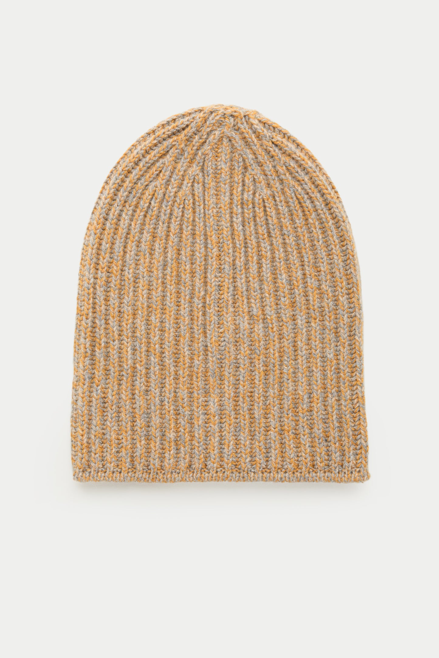 Wide Cuff Baby Alpaca Beanie Pumpkin Grey