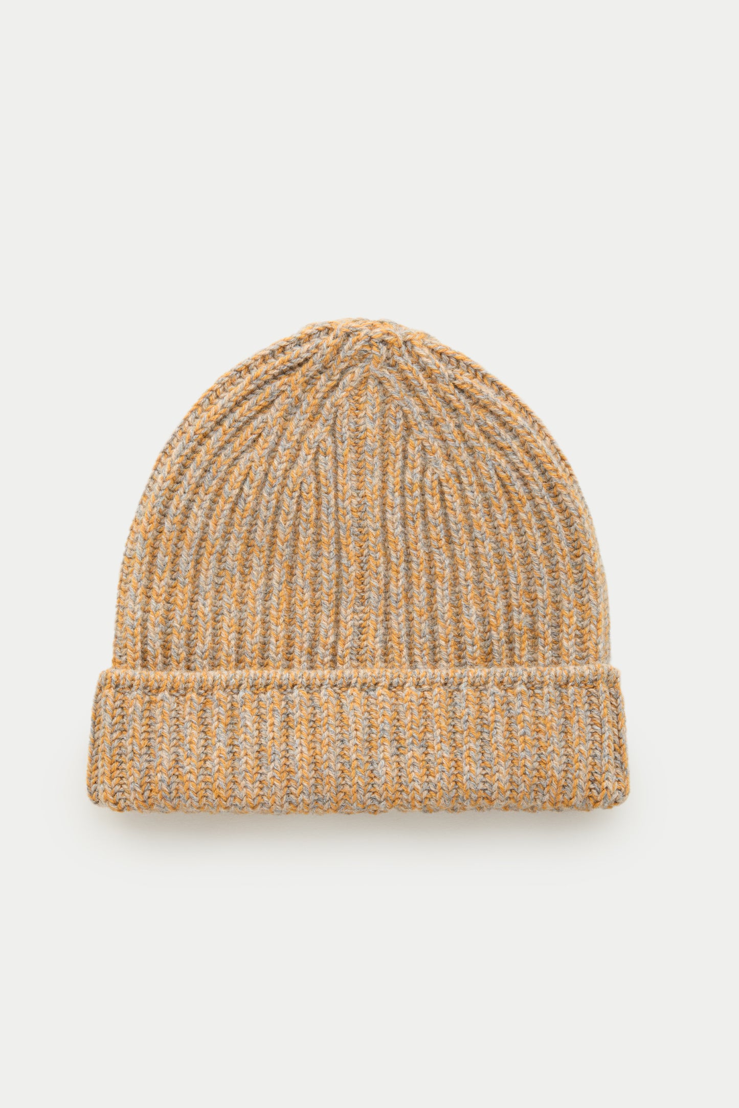 Wide Cuff Baby Alpaca Beanie Pumpkin Grey