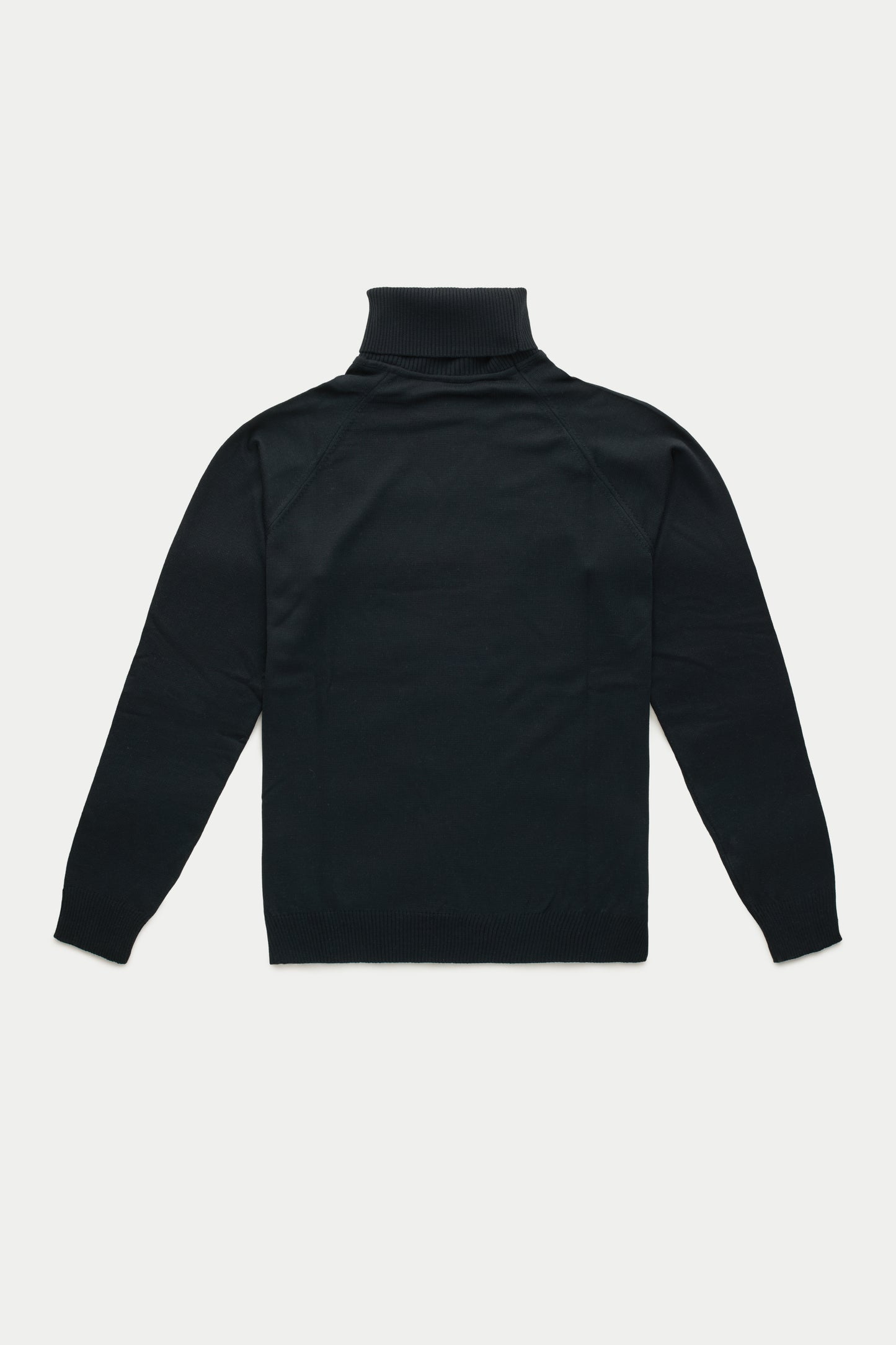 Platinum Wool Knitted Raglan Turtleneck Black