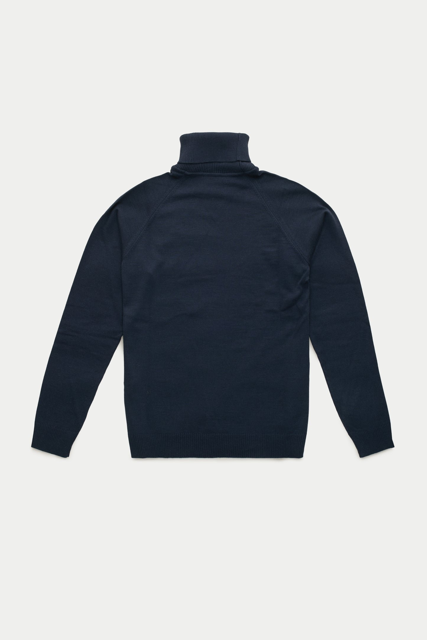 Platinum Wool Knitted Raglan Turtleneck Navy