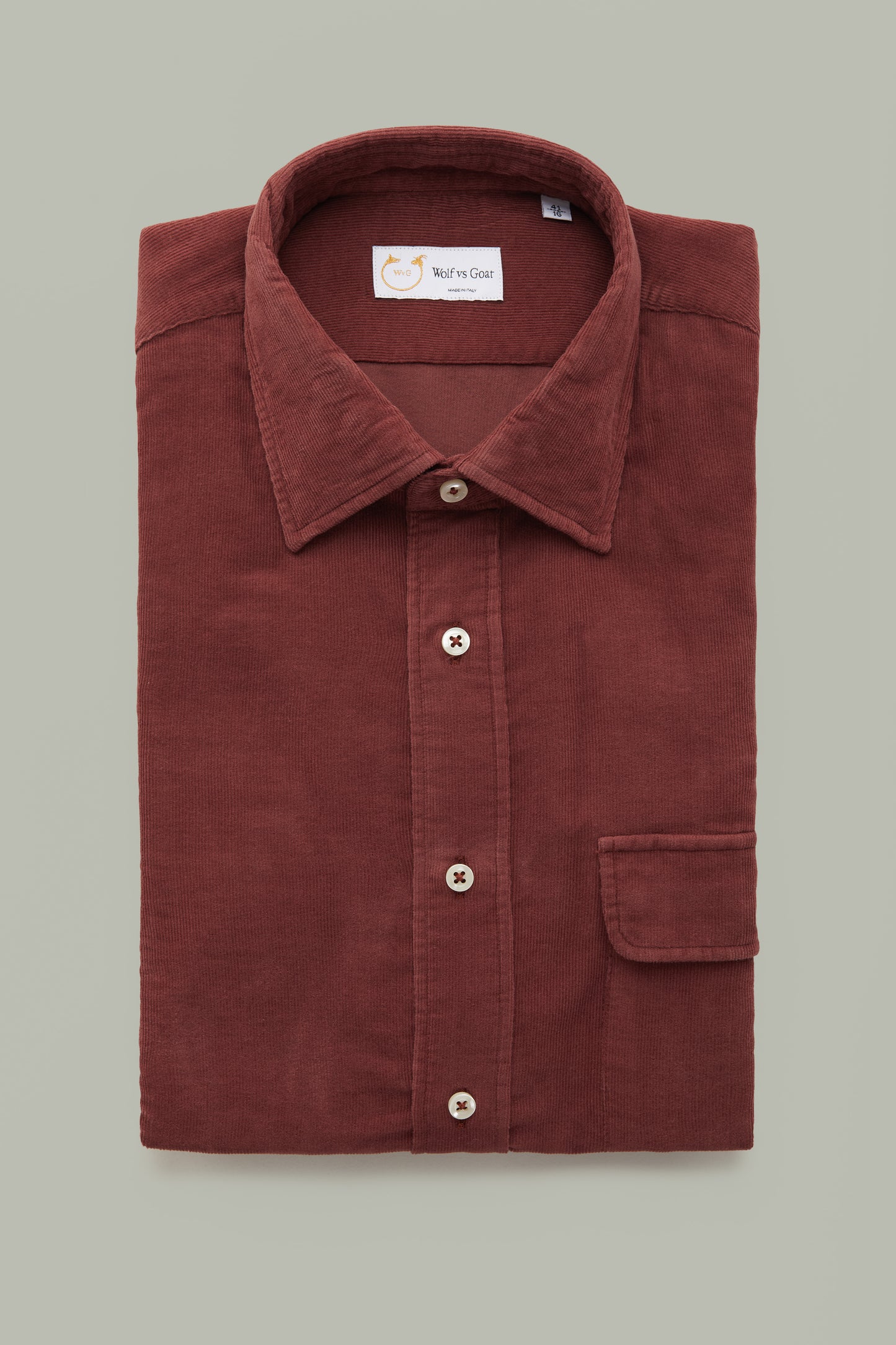 Cotton Cashmere Corduroy Rust Regular Fit
