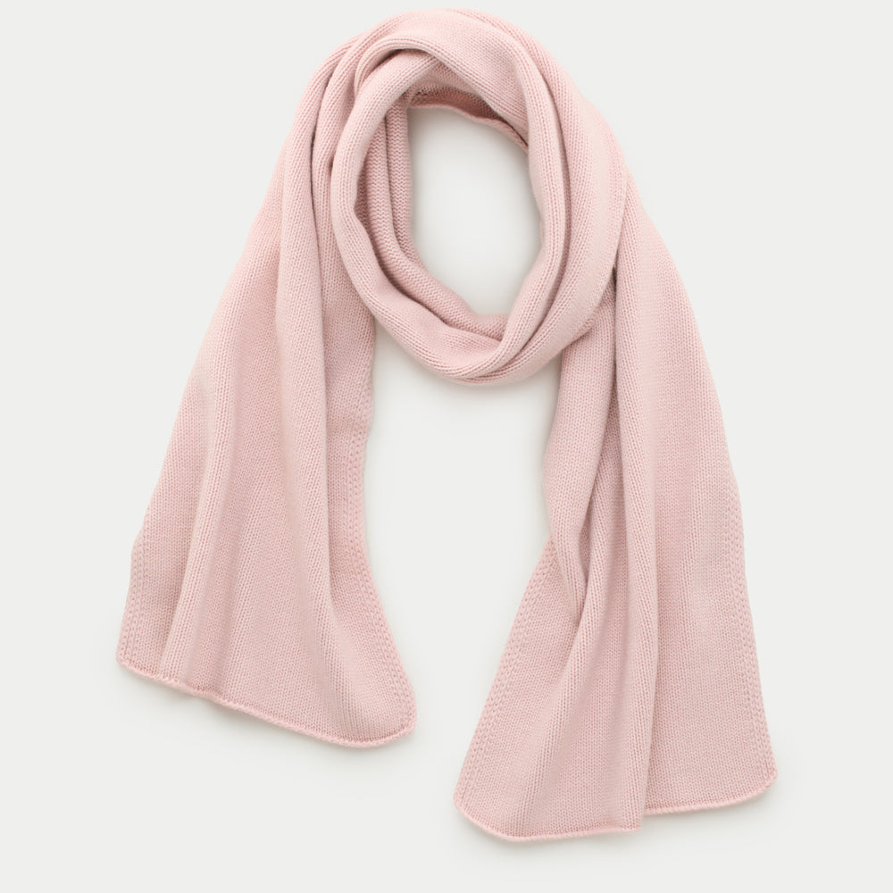 Knitted Maglia Rasata Cashmere Scarf Rose Pink