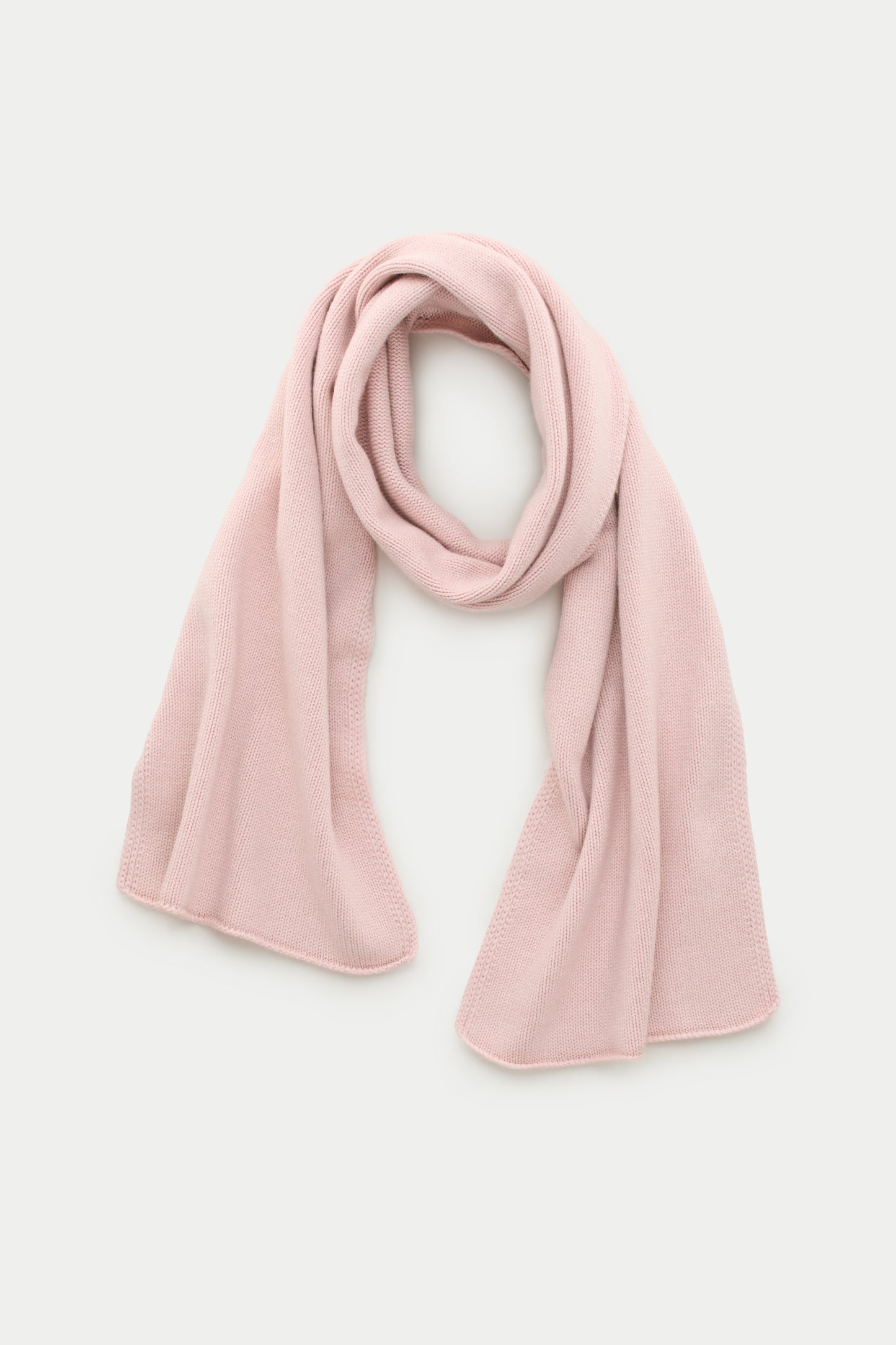 Knitted Maglia Rasata Cashmere Scarf Rose Pink