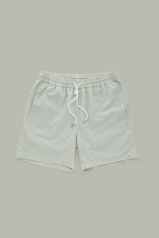 Olive Green Seersucker Bathing Suit