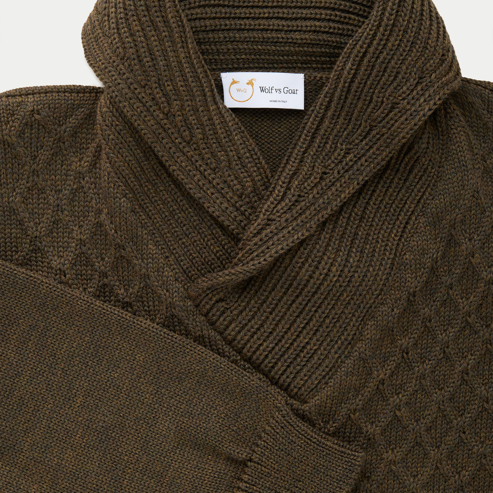 
                  
                    Long Sleeve Wool Knitted Shawl Collar Sweater 3 Color Options
                  
                