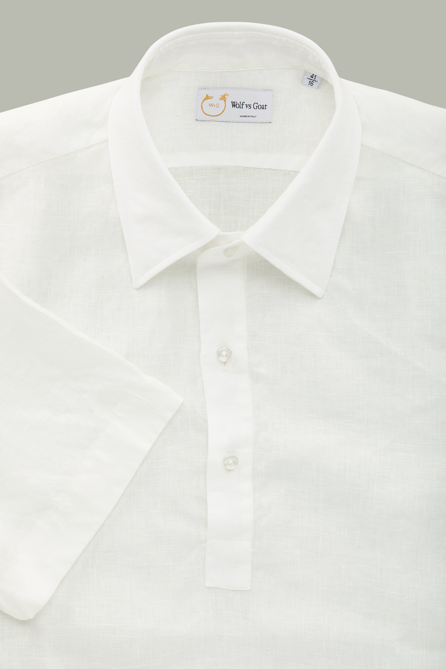 Linen Short Sleeve Pop-Over White