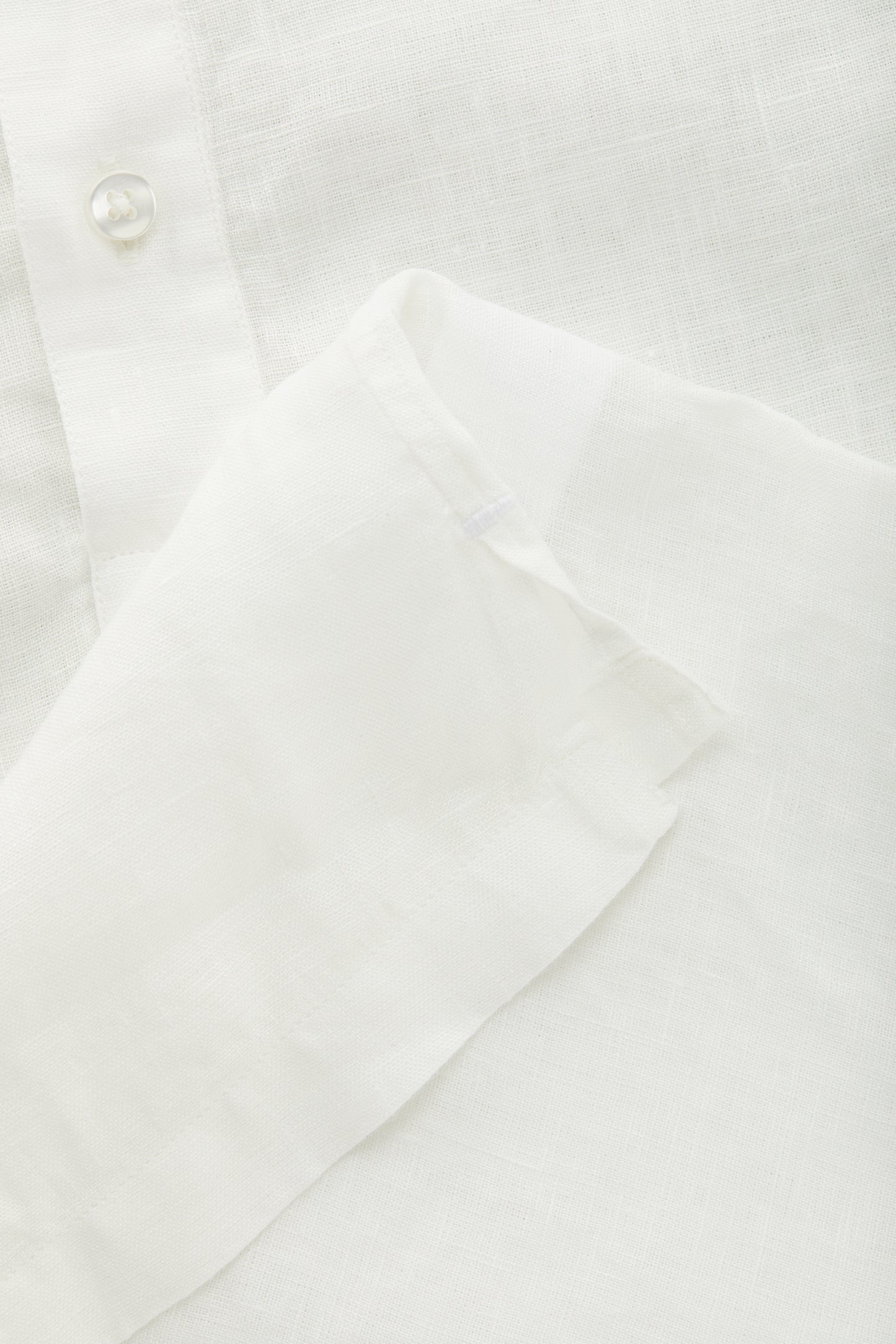 Linen Short Sleeve Pop-Over White