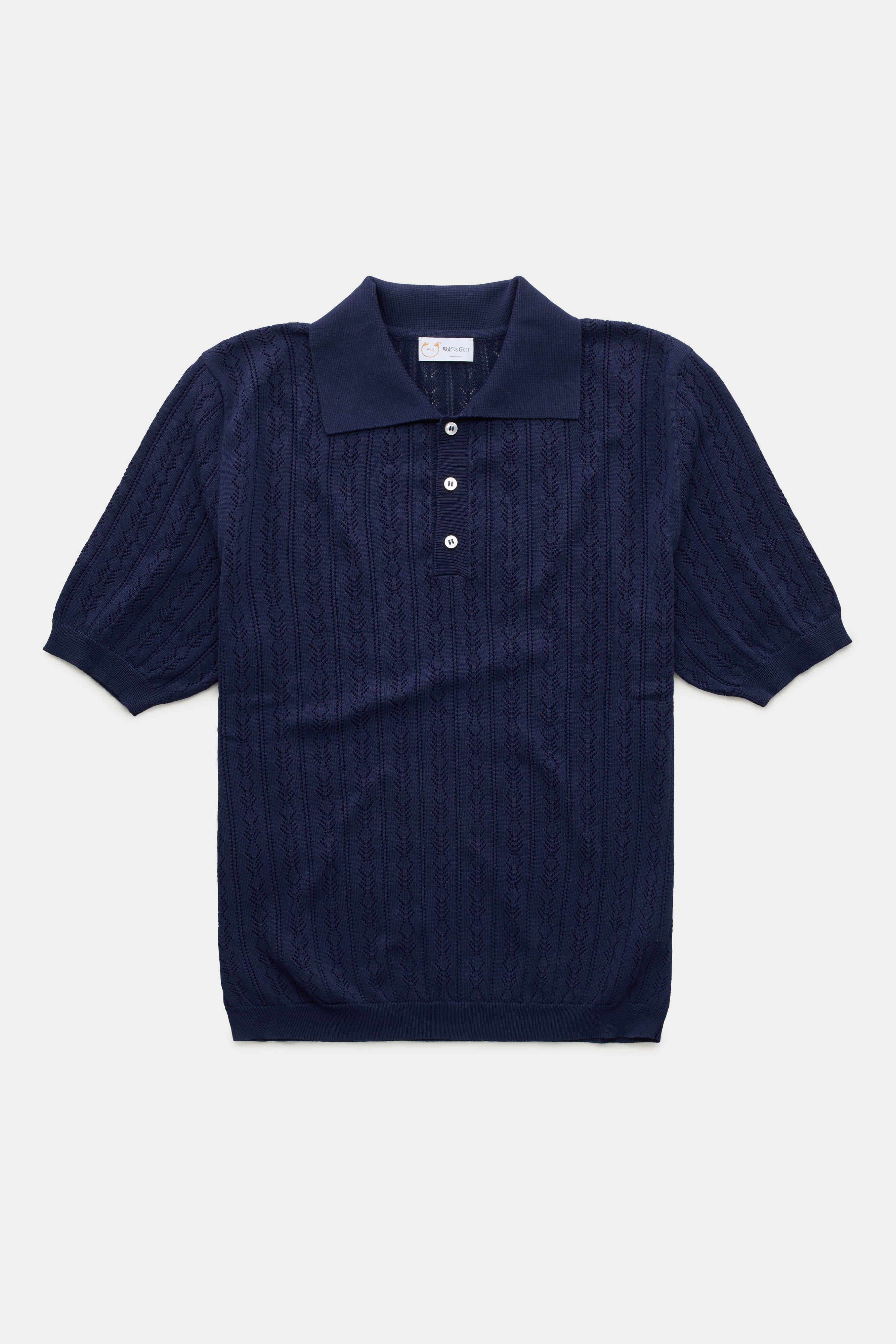 Short Sleeve Cotton Knitted Brera Polo Dark Navy – Wolf vs Goat