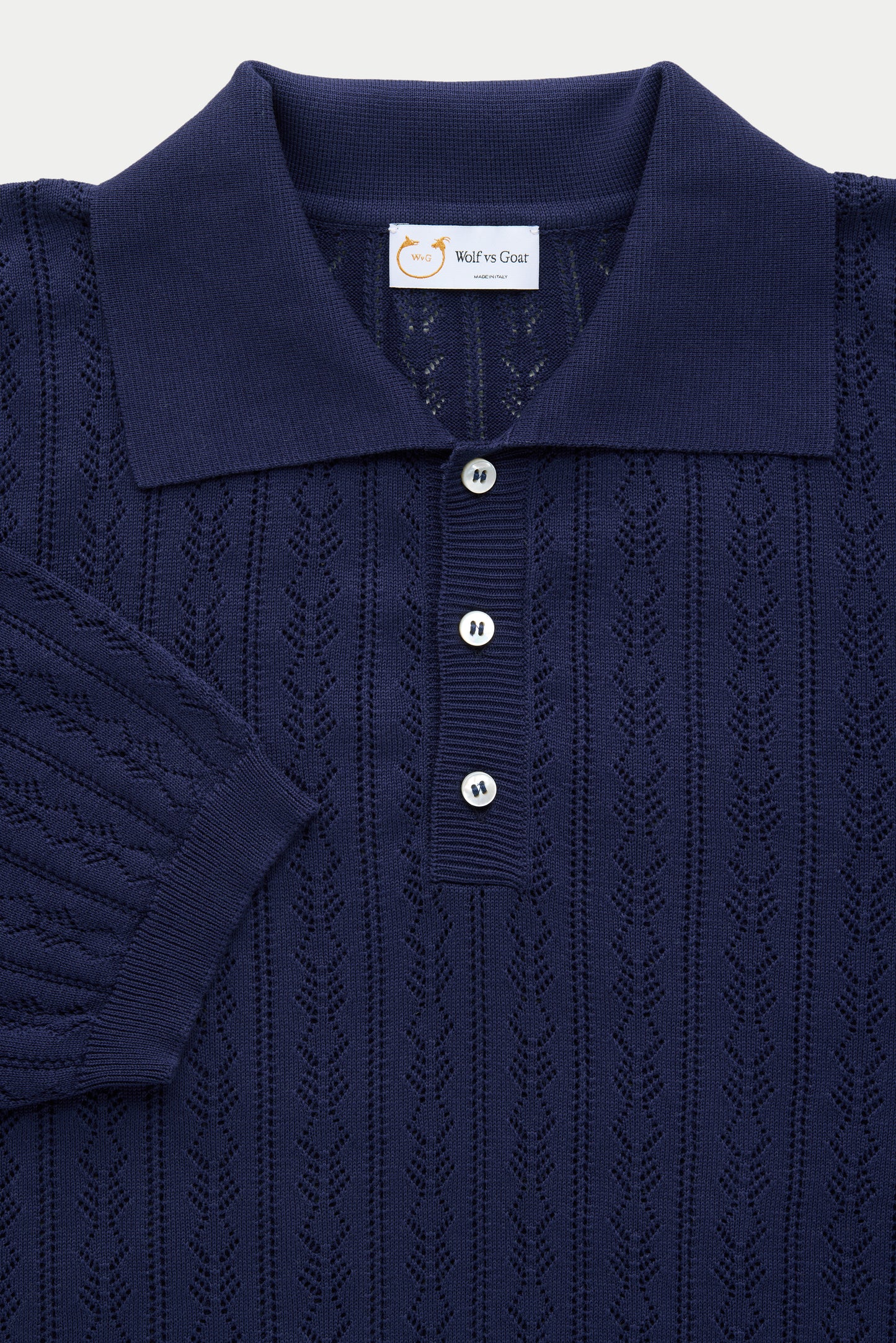 Short Sleeve Cotton Knitted Brera Polo Dark Navy