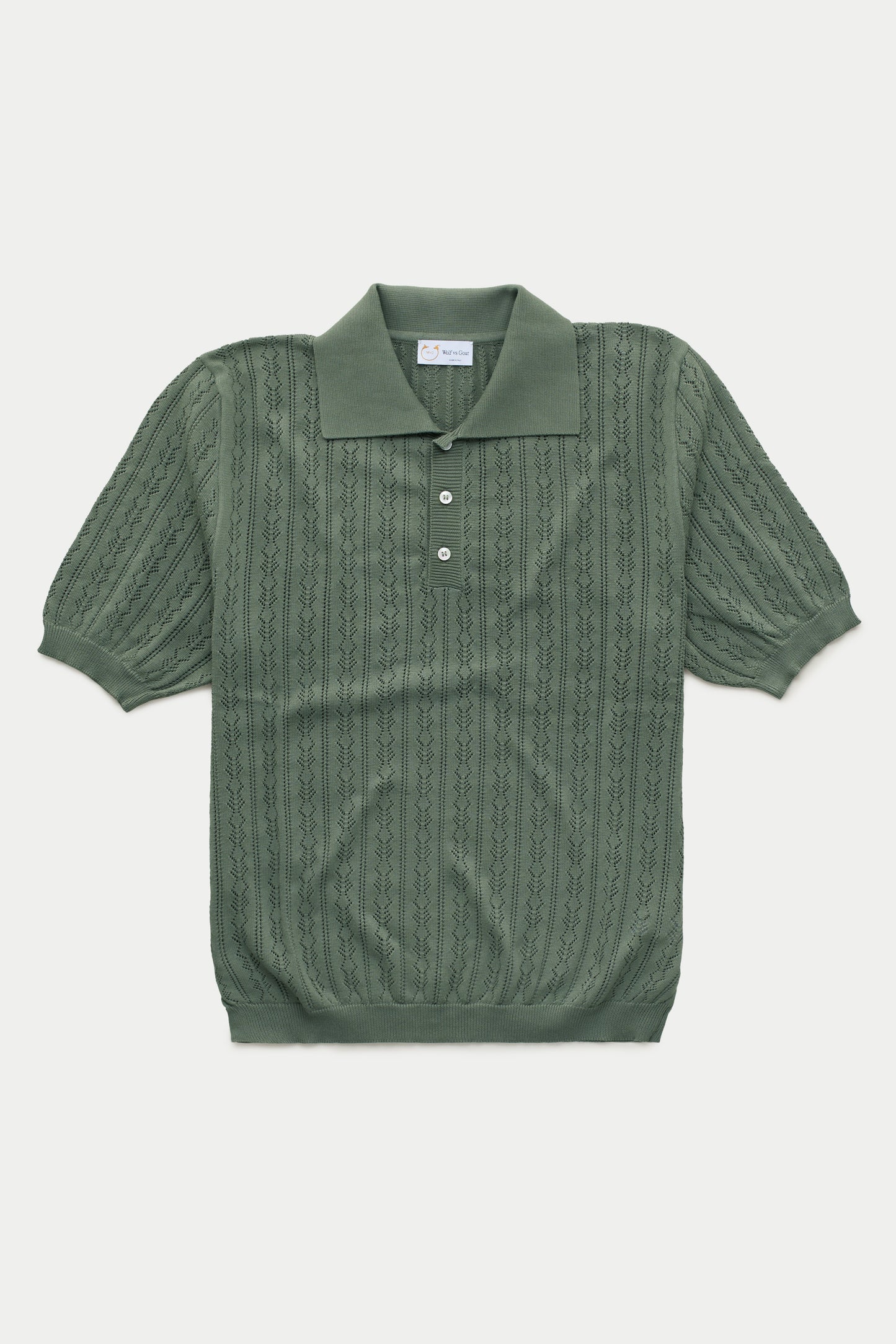 Short Sleeve Cotton Knitted Brera Polo Deep Moss