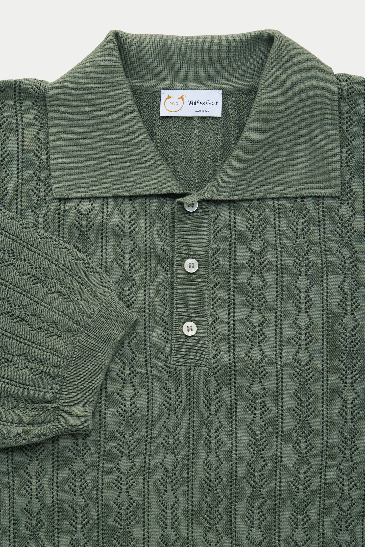 Short Sleeve Cotton Knitted Brera Polo Deep Moss