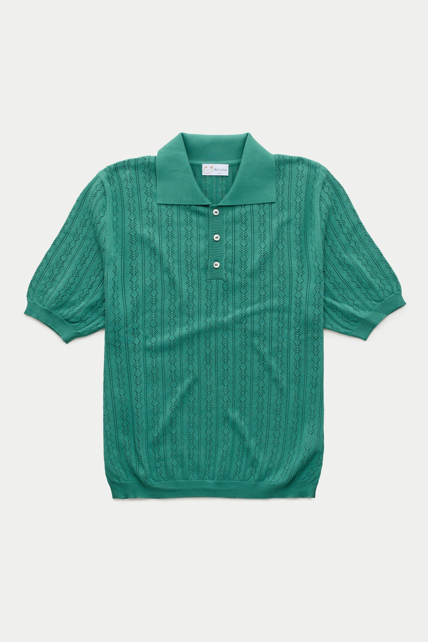 Short Sleeve Cotton Knitted Brera Polo Emerald