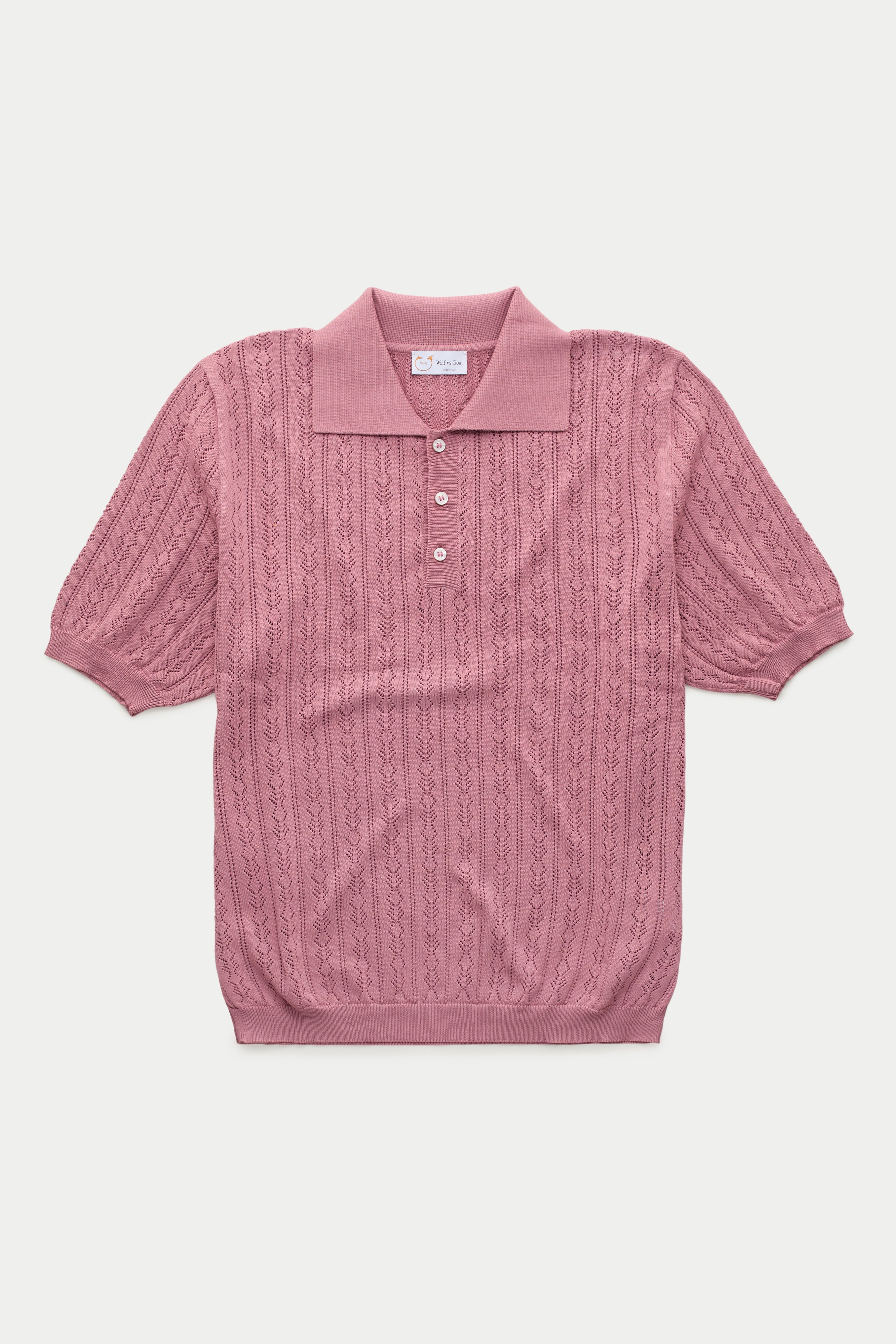 Short Sleeve Cotton Knitted Brera Polo Rosewood – Wolf vs Goat
