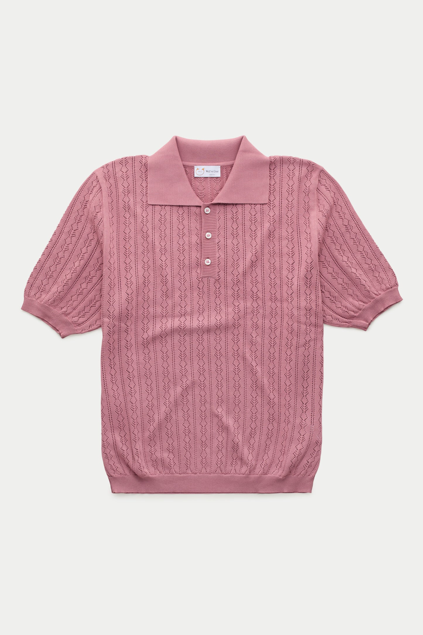 Short Sleeve Cotton Knitted Brera Polo Rosewood