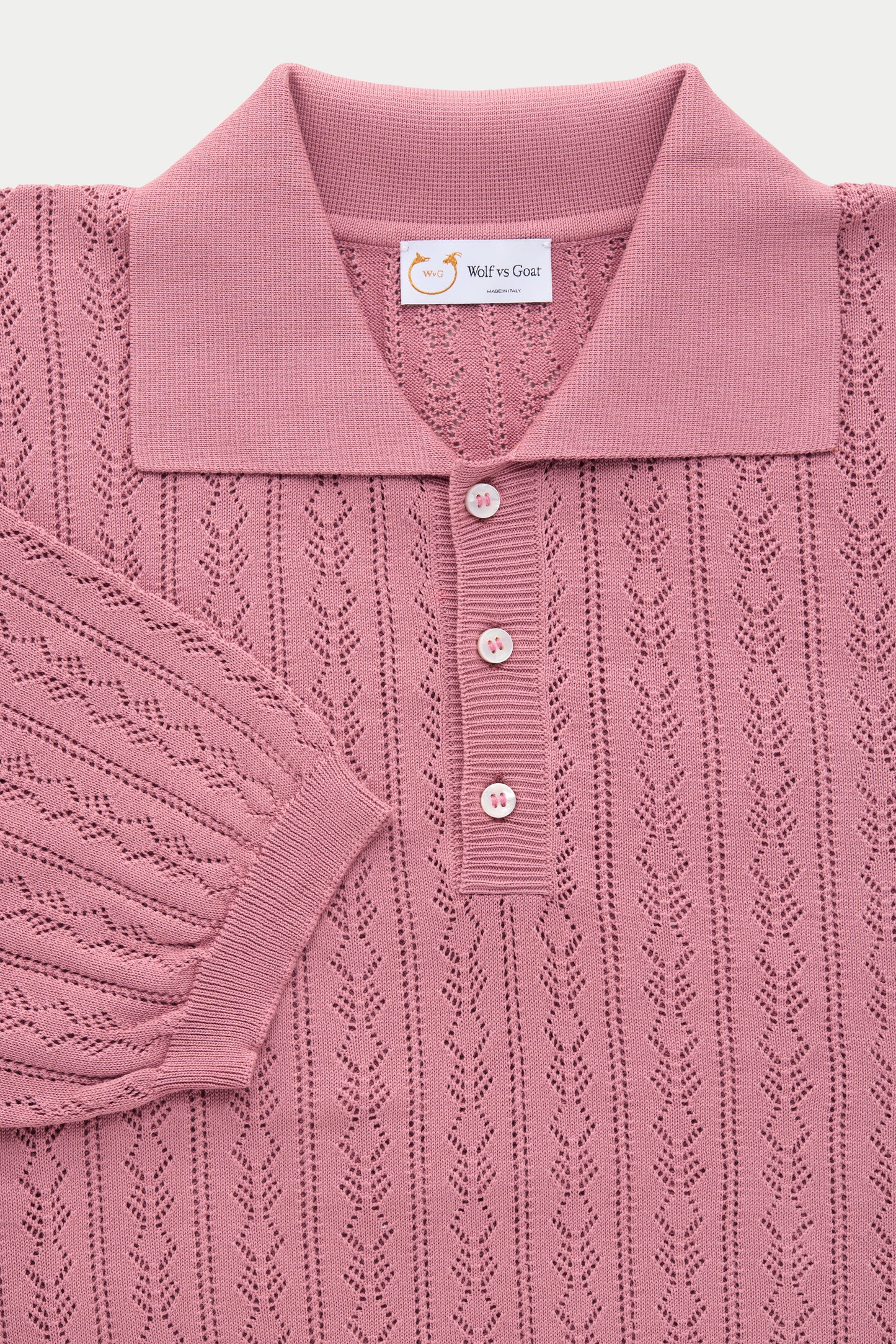 Short Sleeve Cotton Knitted Brera Polo Rosewood