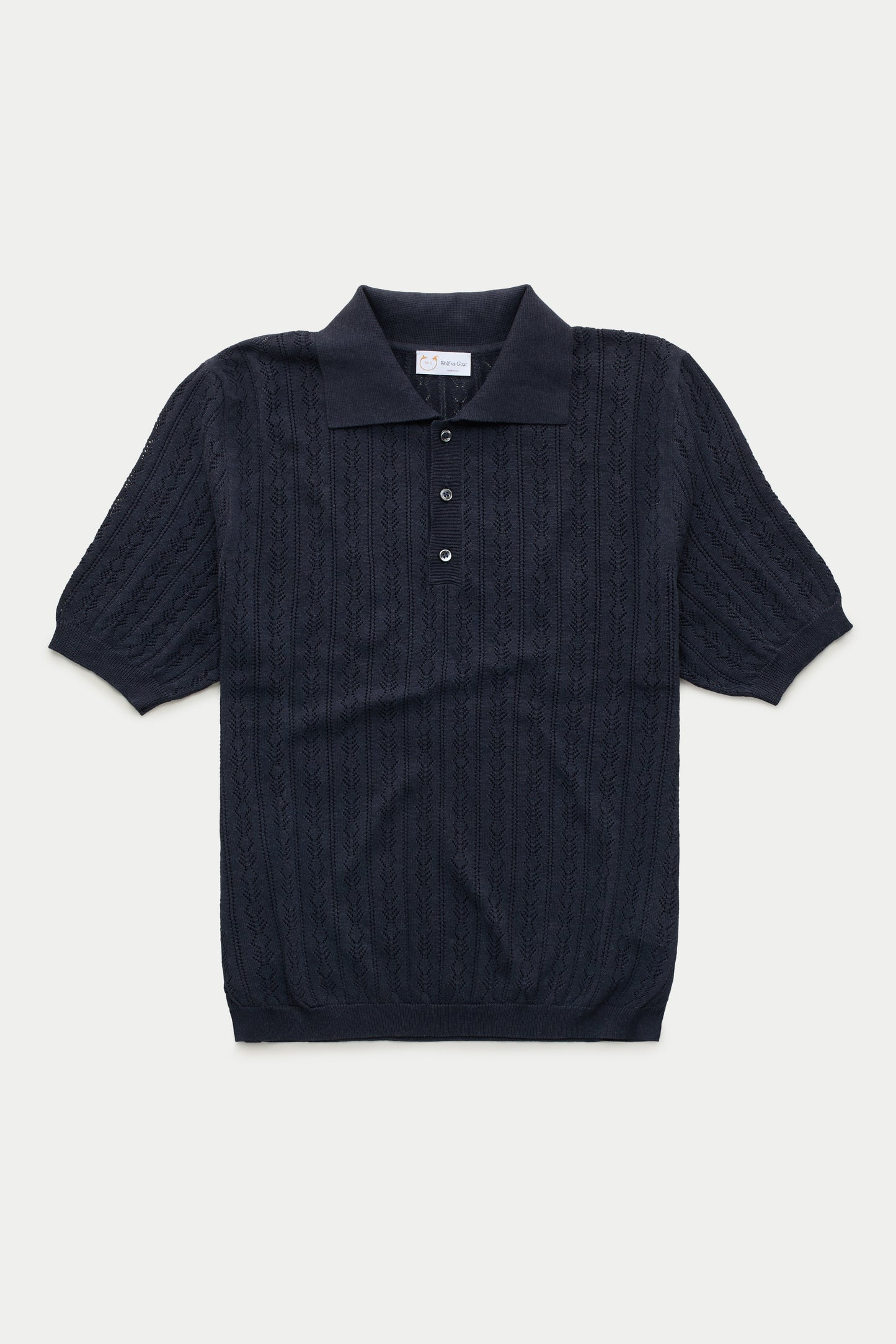 Short Sleeve Cotton Knitted Brera Polo Smoke Melange
