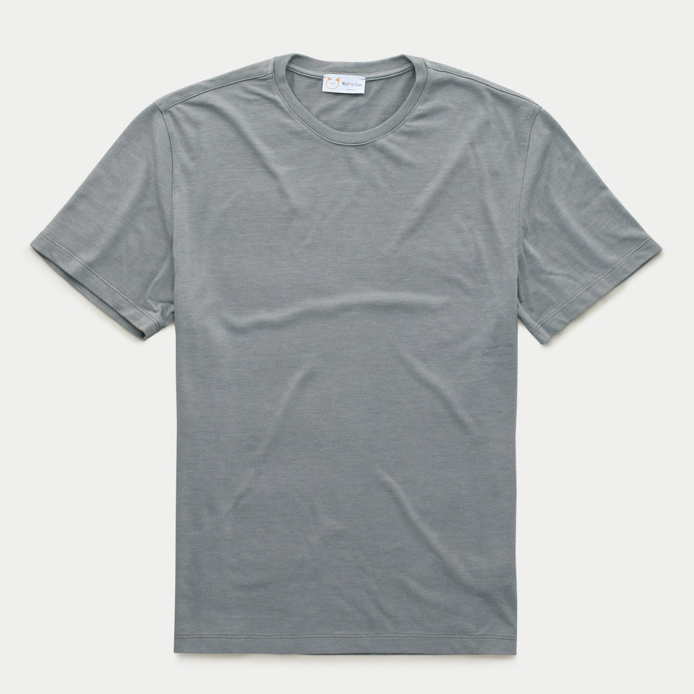 Heavyweight Short Sleeve Bamboo Sorona Jersey Crewneck Charcoal Grey