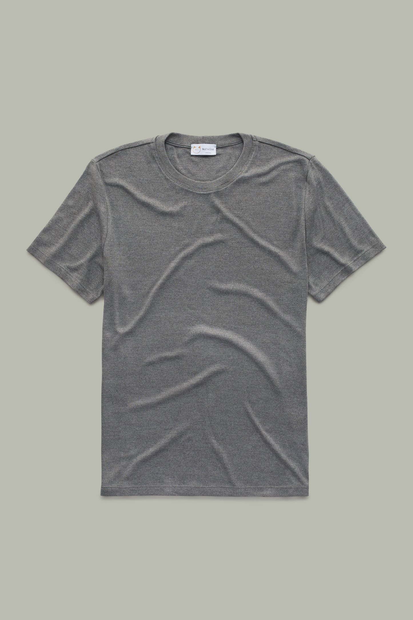 Domitian Piccolo Short Sleeve Crew Grey Melange Piece Dyed