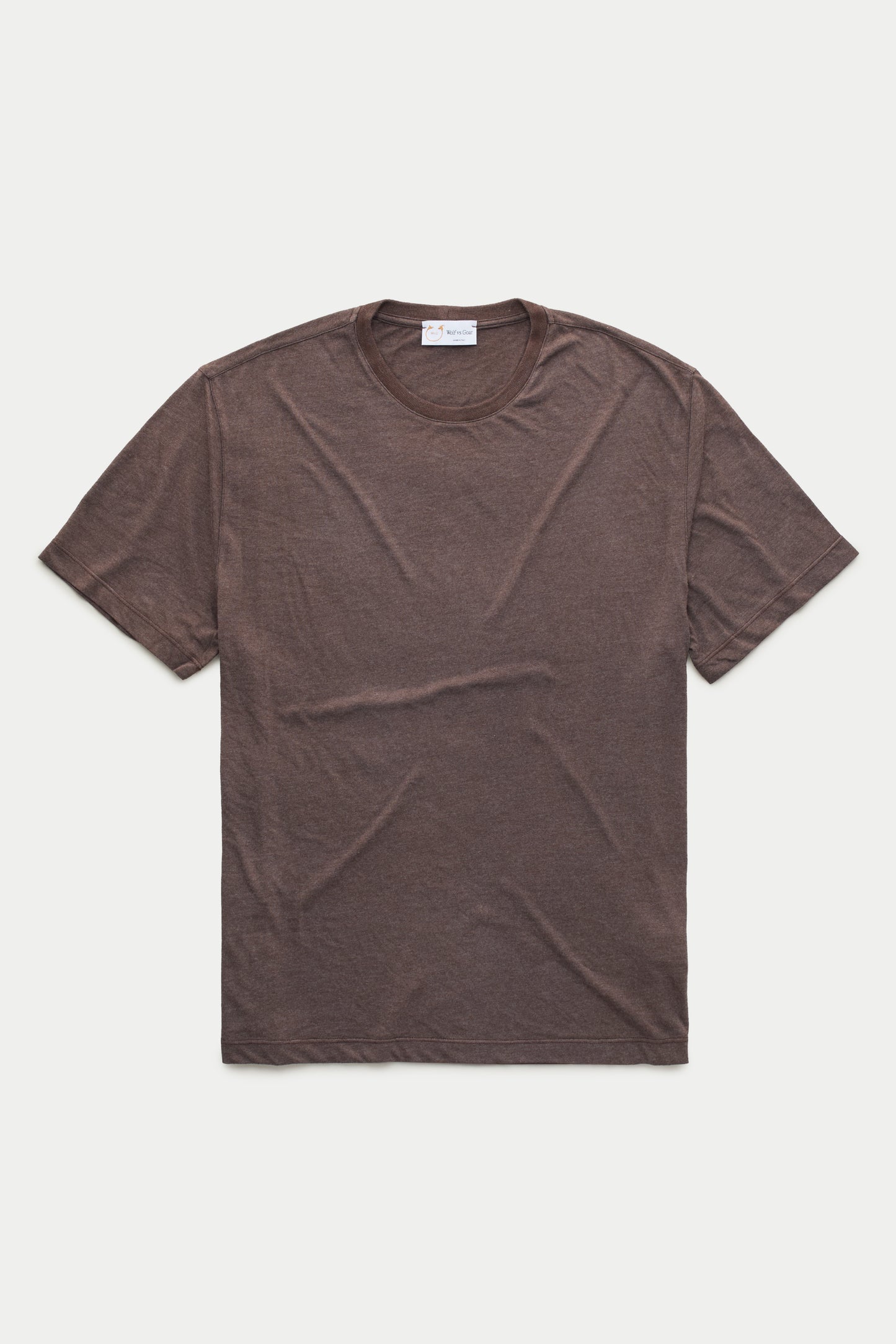 Light Weight Bamboo Sorona Short Sleeve Crew Neck T-Shirt Coffee Bean