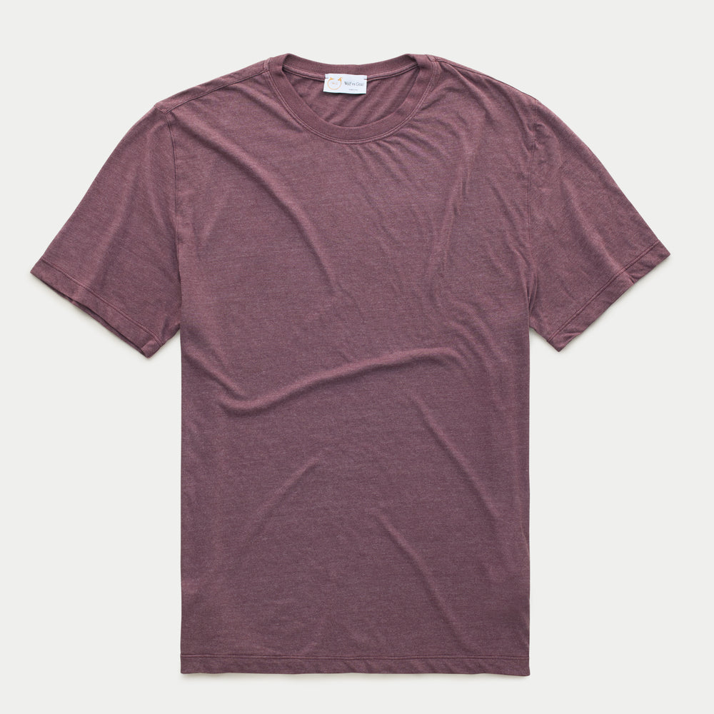 Bamboo Sorona Short Sleeve Crew Neck T-Shirt Mulberry Wine