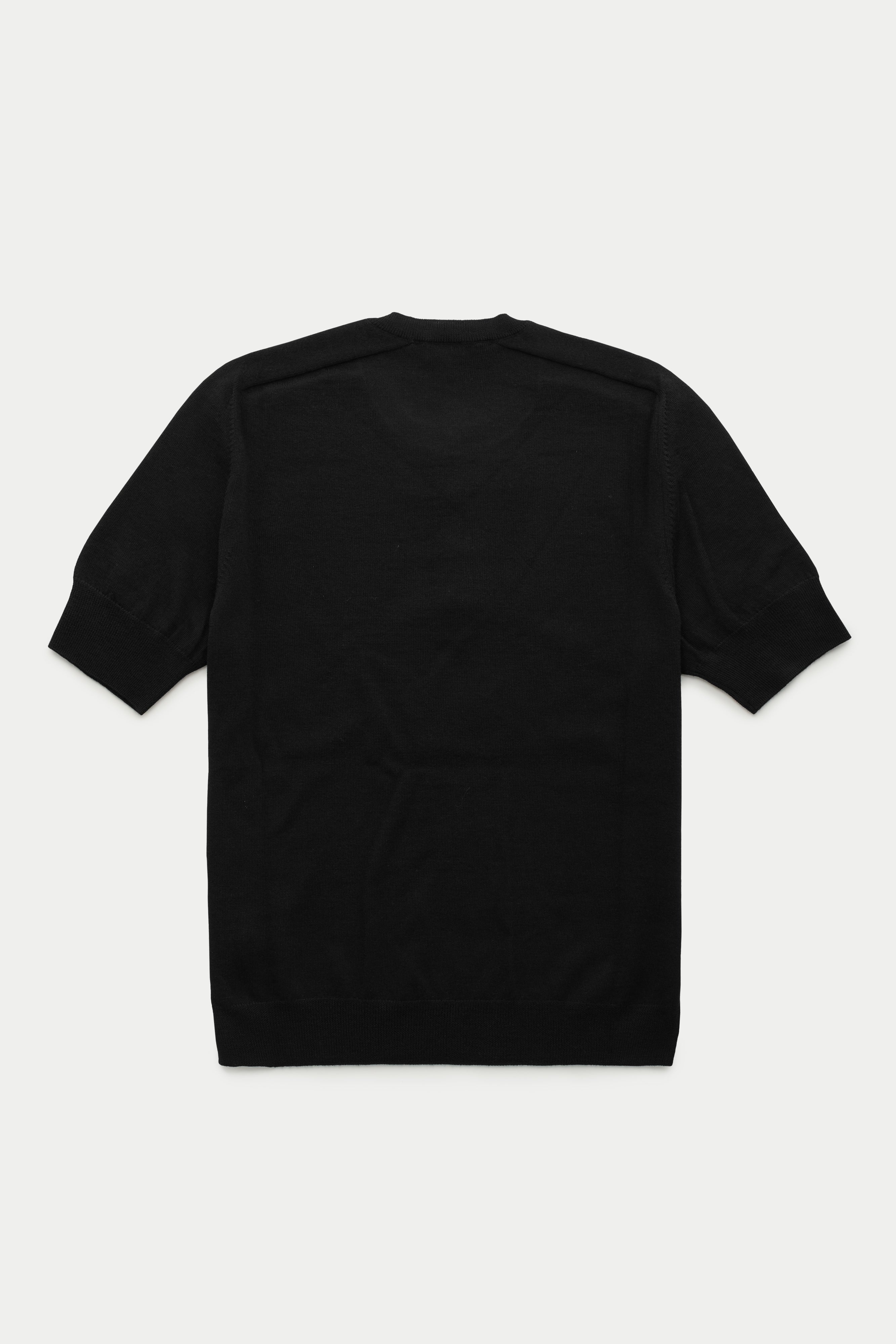 Short Sleeve Wool Knitted Henley Black – Wolf vs Goat