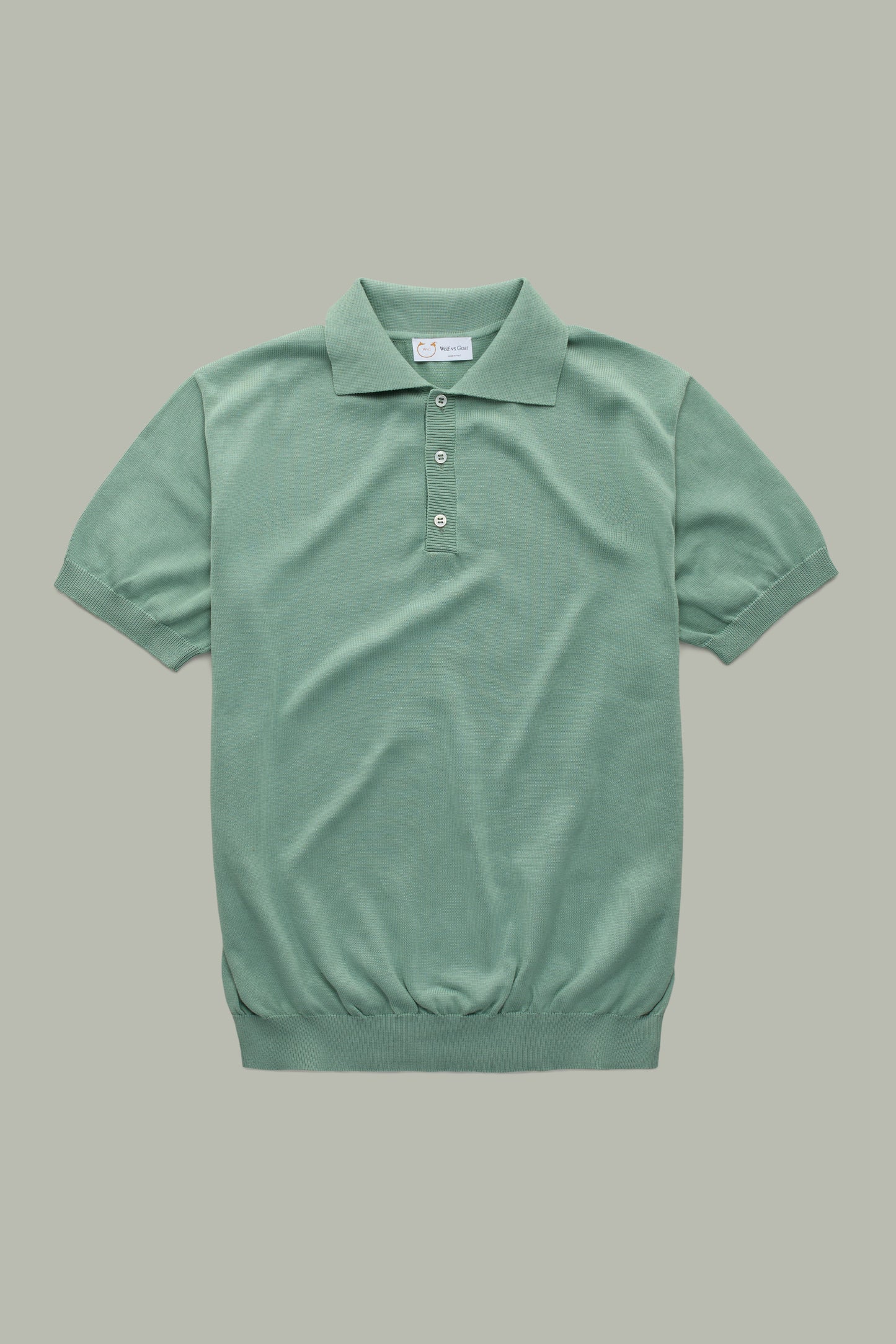 Short Sleeve Cotton Knitted Polo Sage