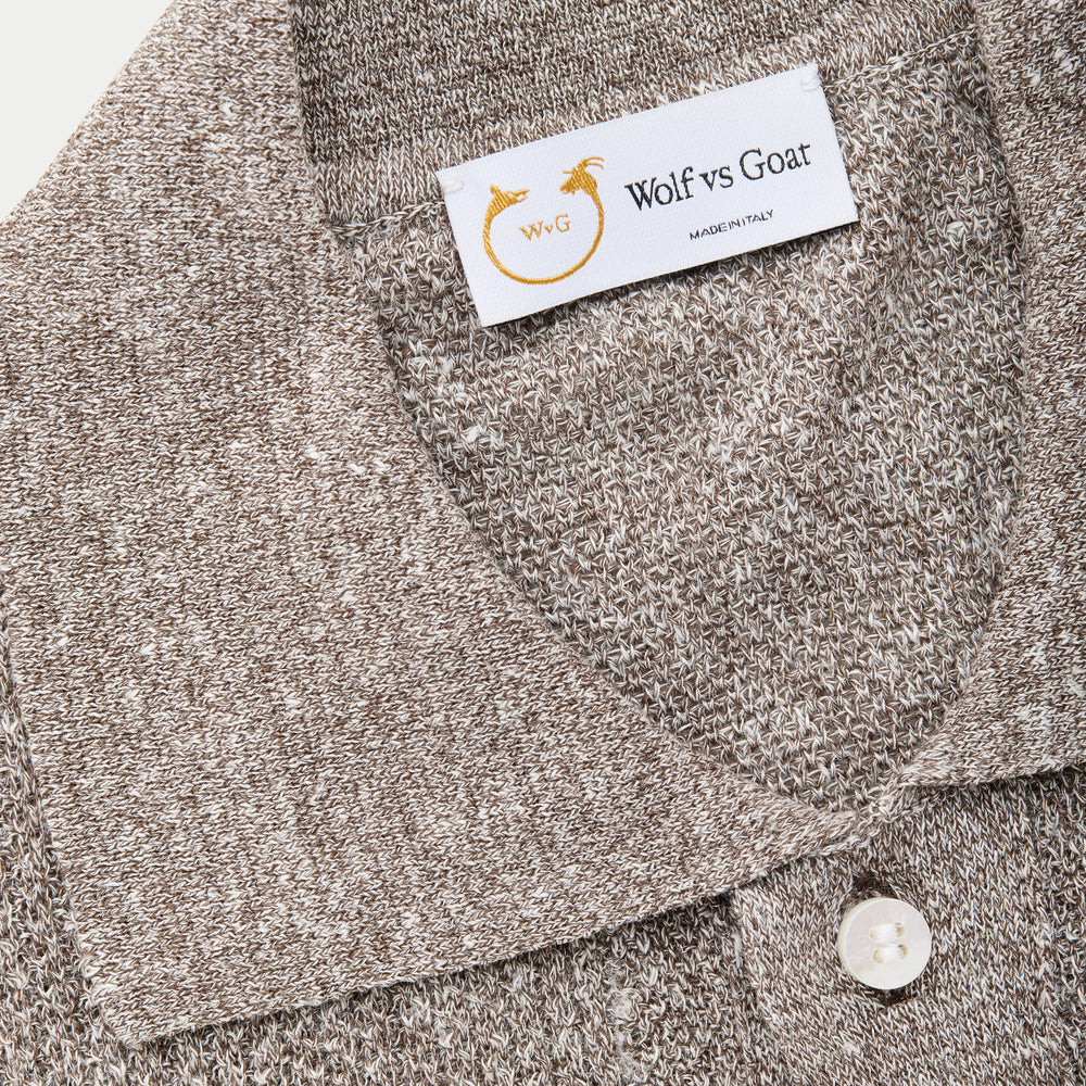 
                  
                    Short Sleeve Knitted Linen Cotton Shirt Brown Melange
                  
                