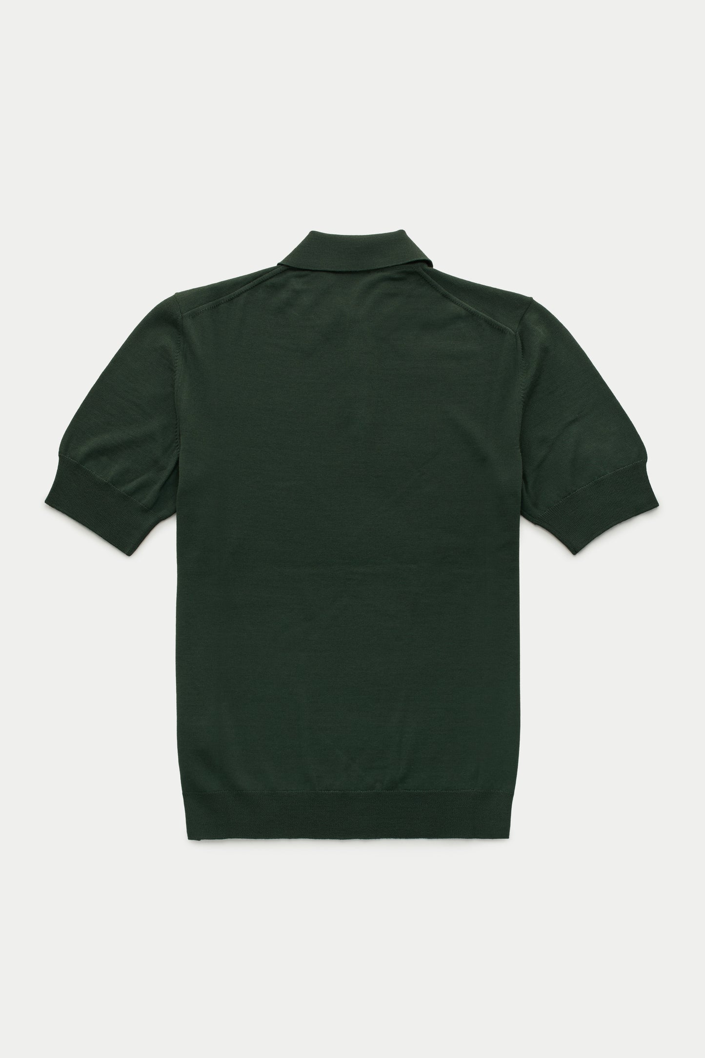 Wool Knitted Short Sleeve Polo Verdone