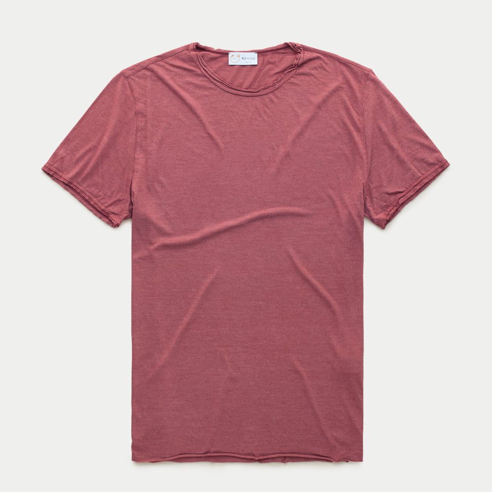 Bamboo Sorona Short Sleeve Roll Neck T-Shirt Rosewood