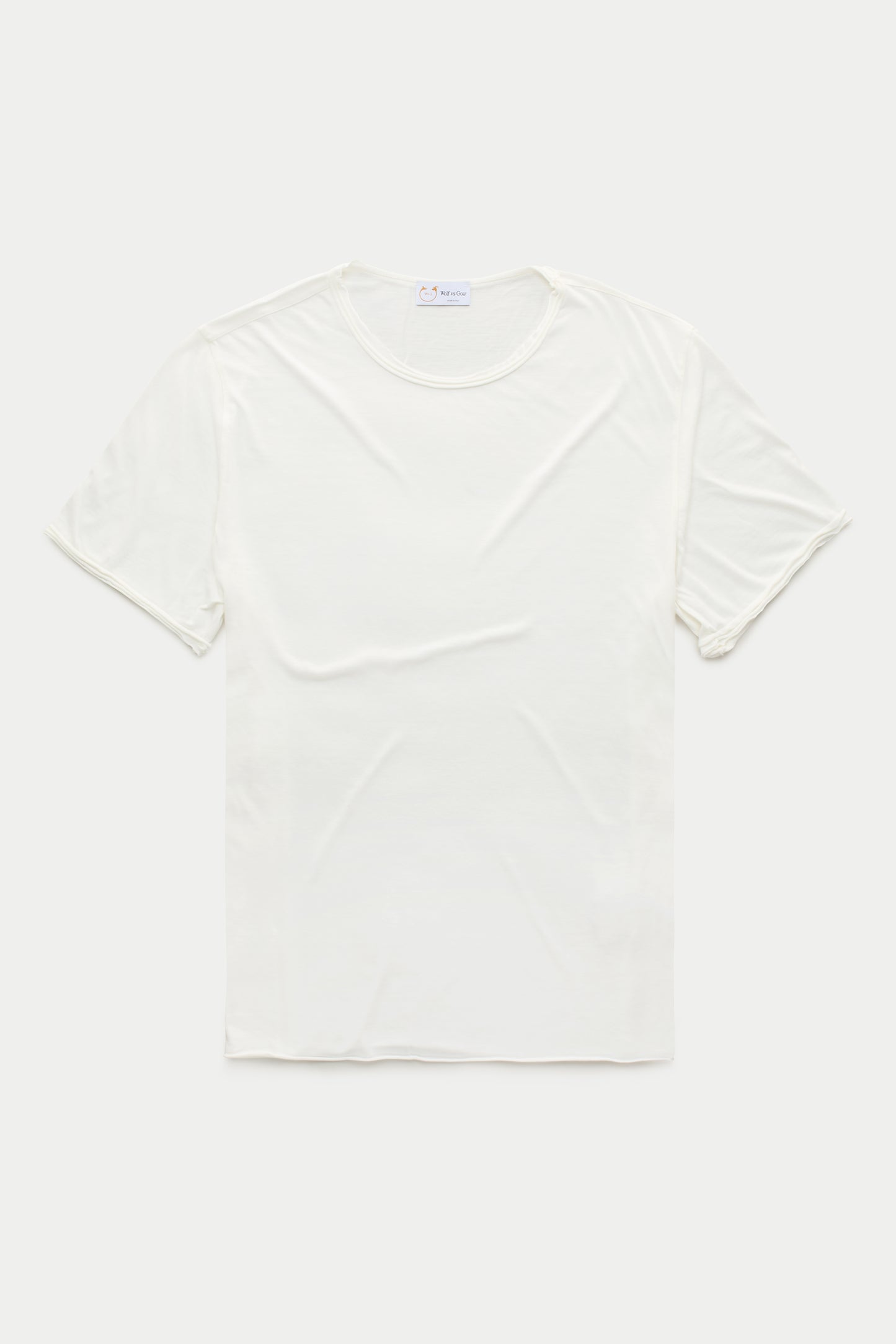Light Weight Bamboo Sorona Short Sleeve Roll Neck T-Shirt Cloud Dancer