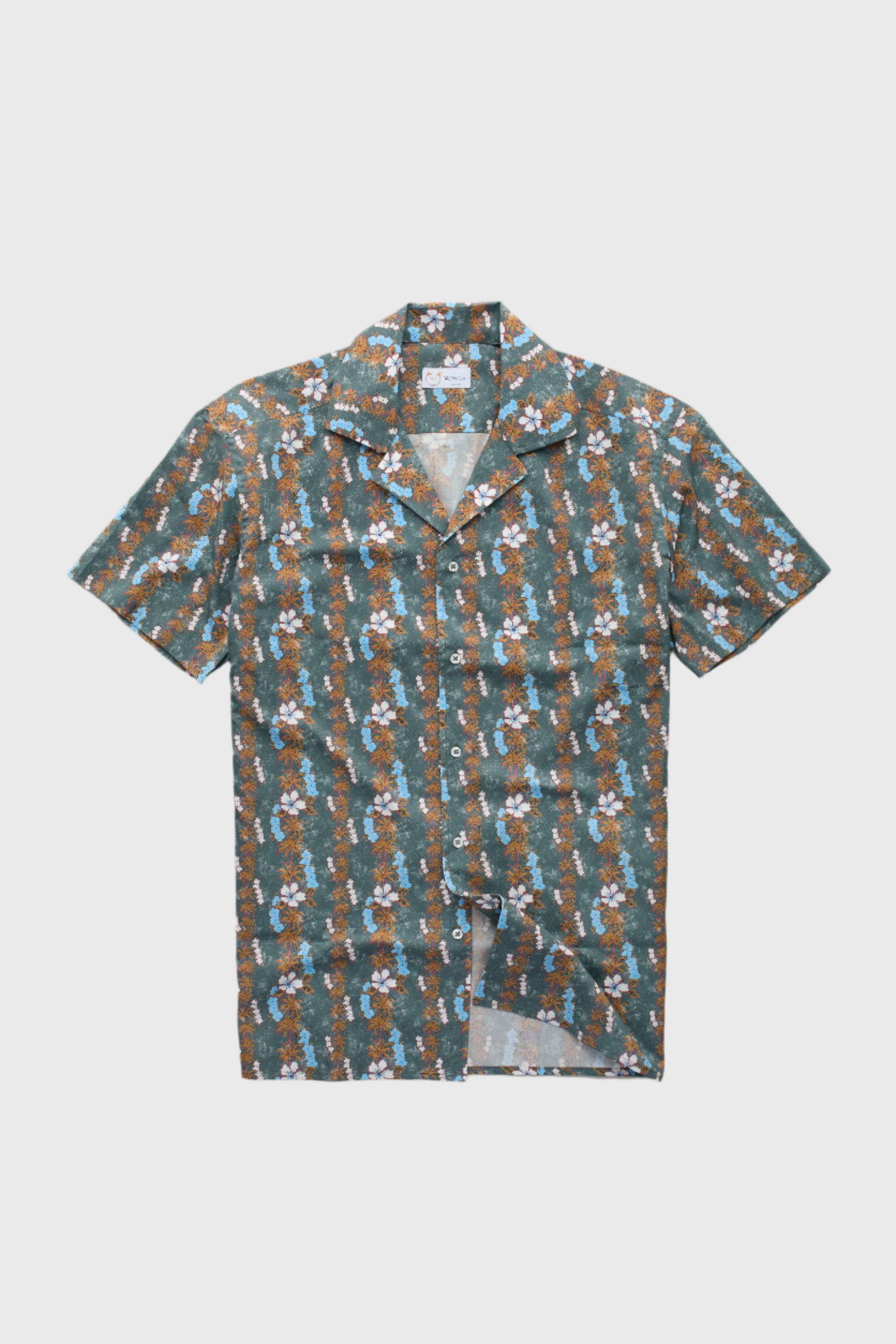 Silk Bowling Shirt - White Hibiscus | Wolf vs Goat - Shop